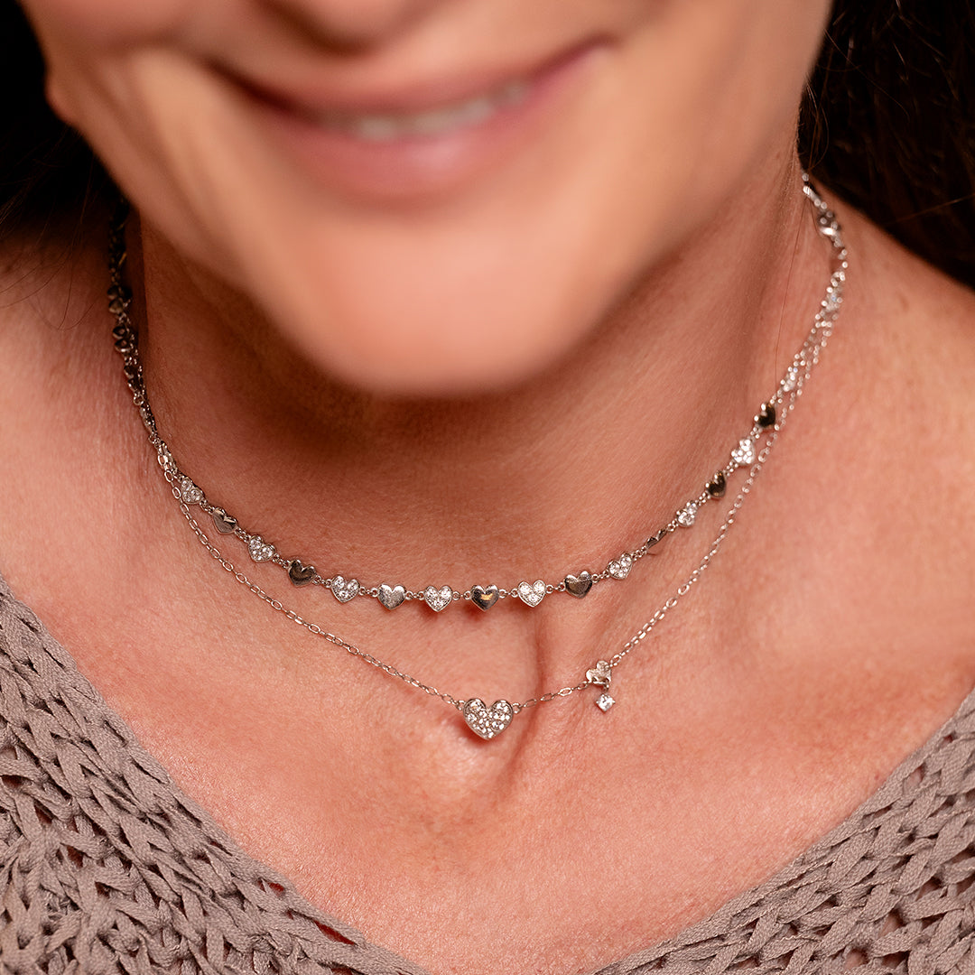 Girocollo Cuore Pavè E Mini Castone - Stardust Ten