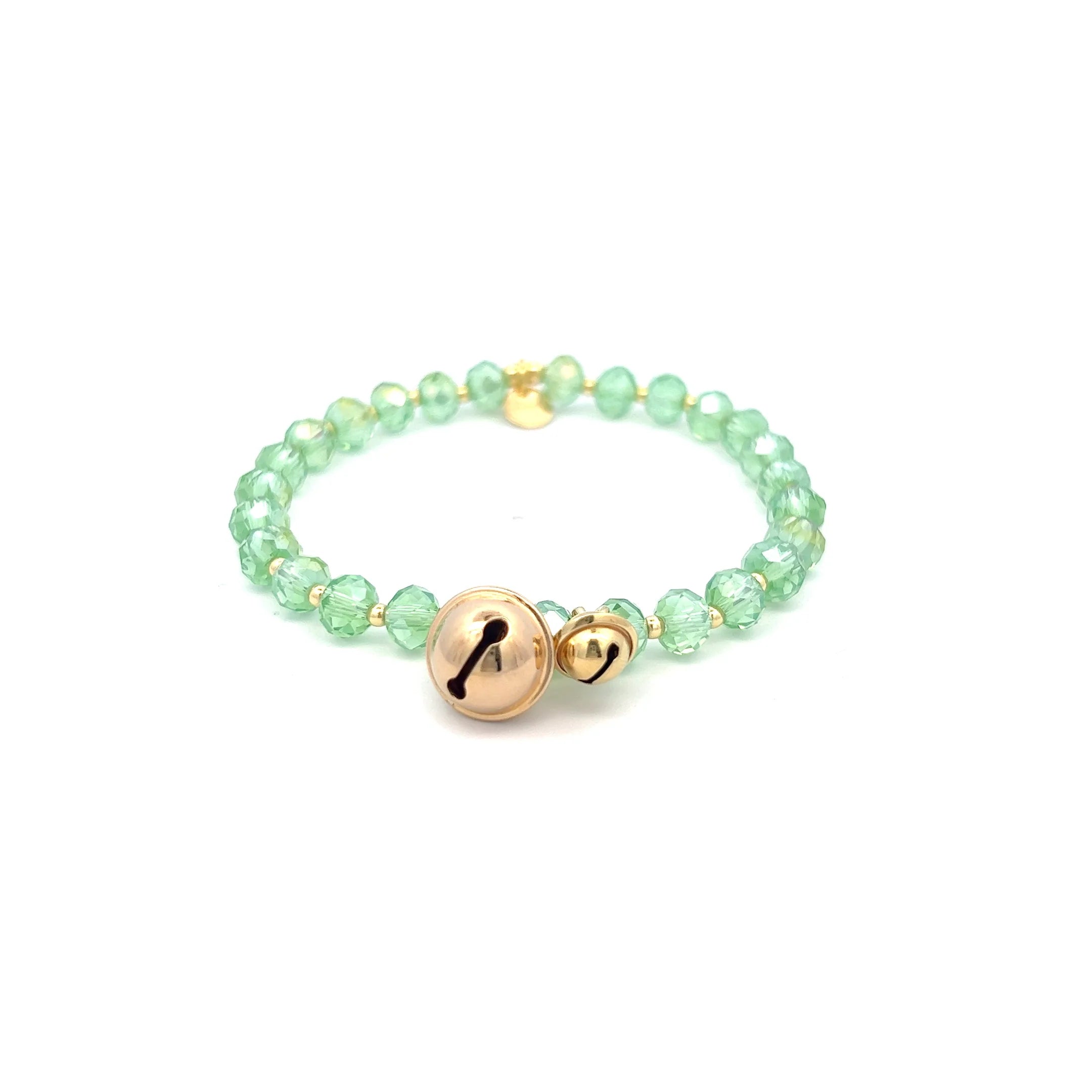 Bracciale elastico campanelli verde - Crystal Rainbow