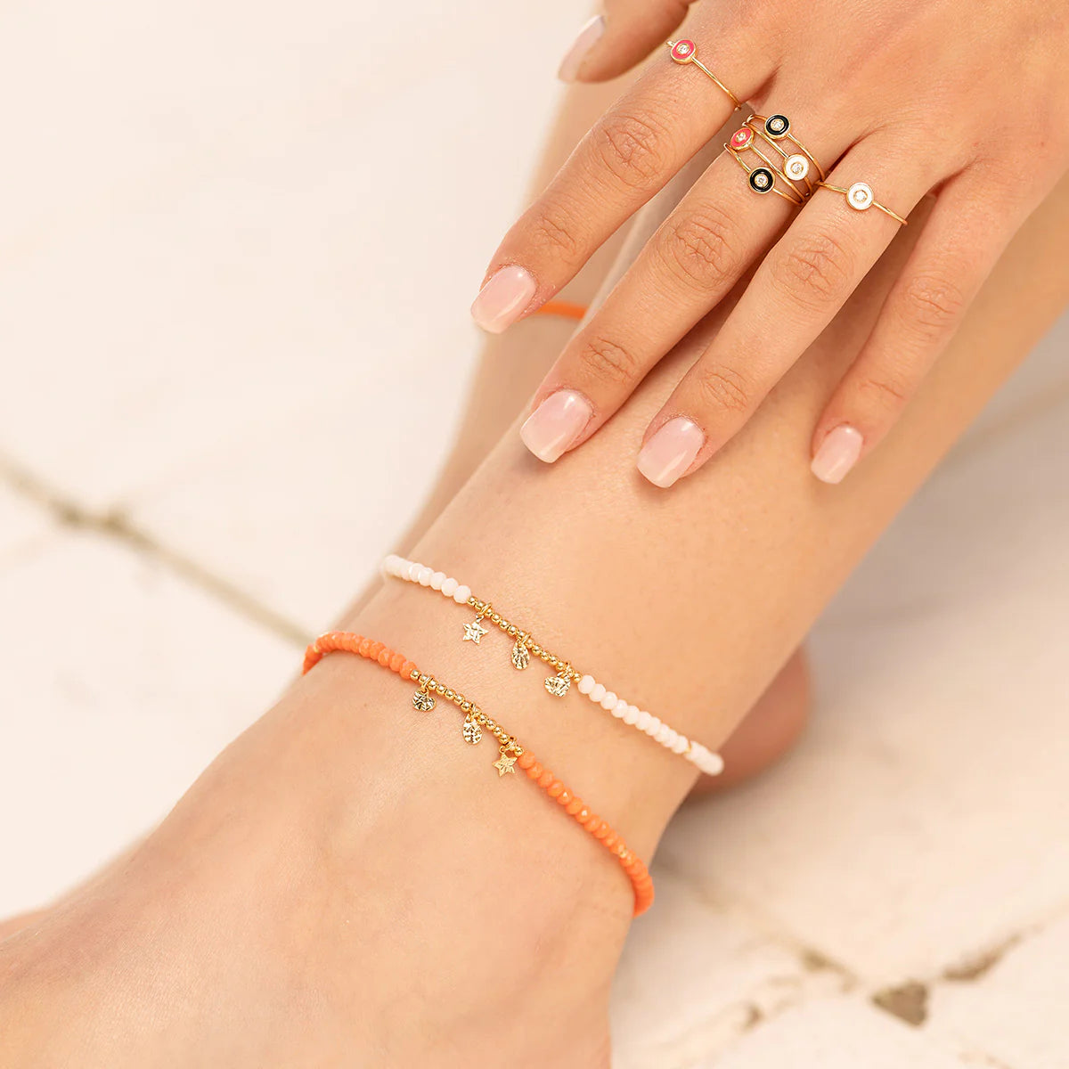 Cavigliera Elastica arancione - Anklets Mania