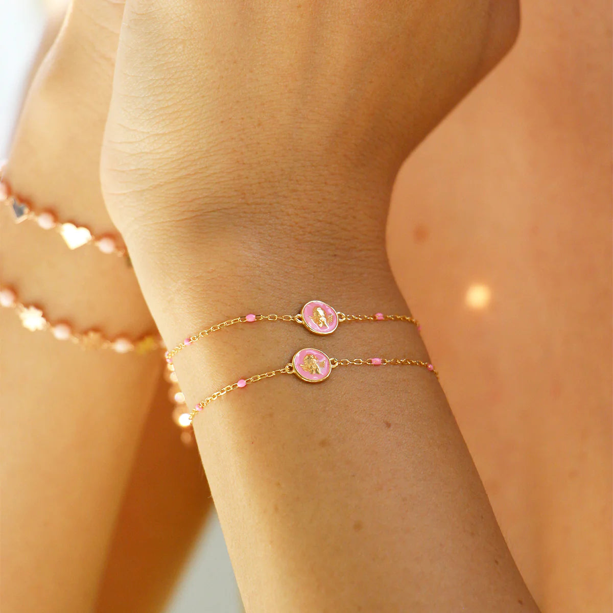 Braccialetto Angioletto Smalto Rosa Adulto - Io&Ro