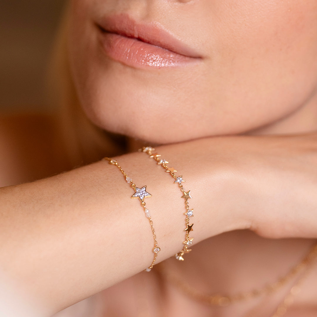 Bracciale Catena Castoni Stella Small Pavè - Stardust Ten