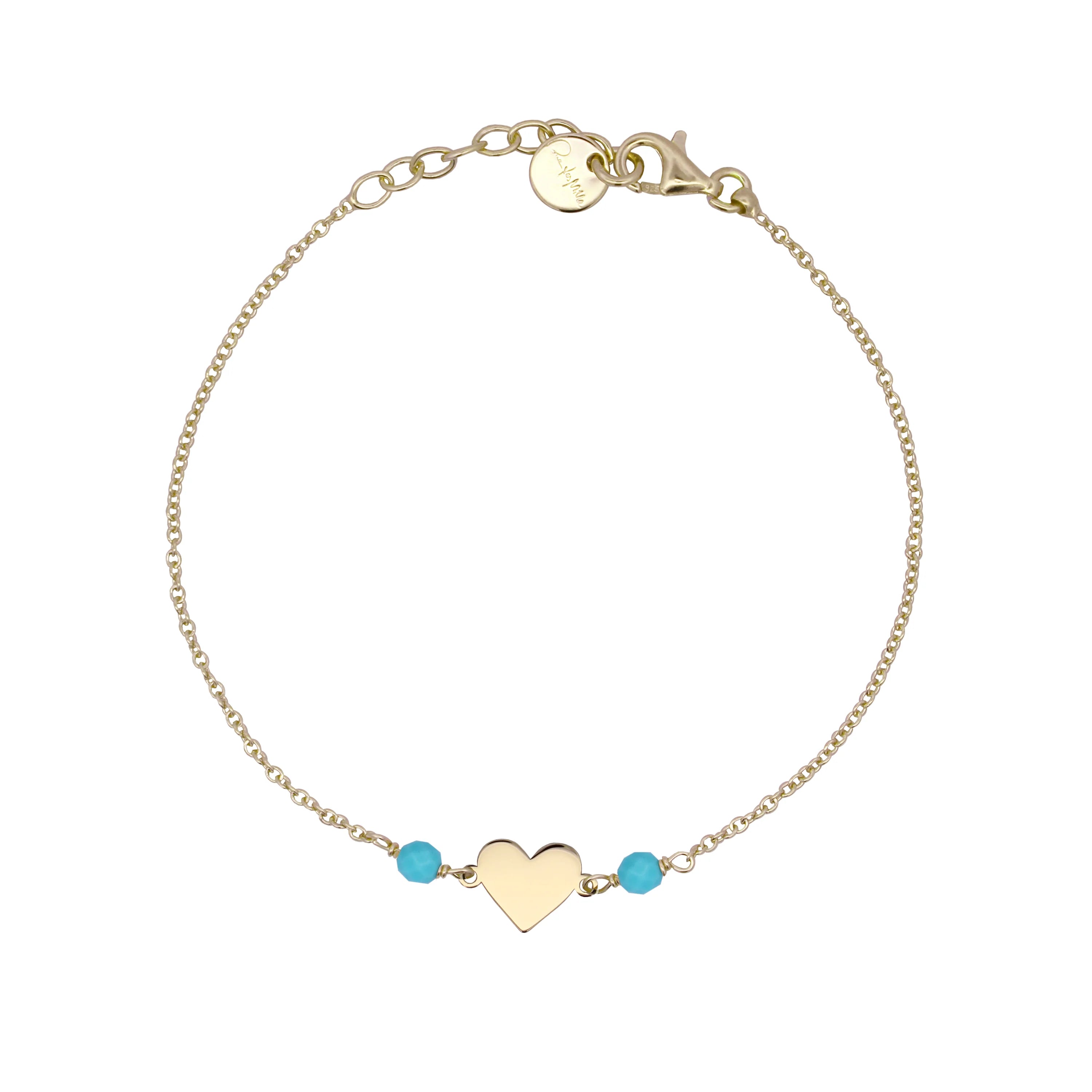 Bracciale Catenella Cuore Pietre Turchesi Adulto - Io&Ro