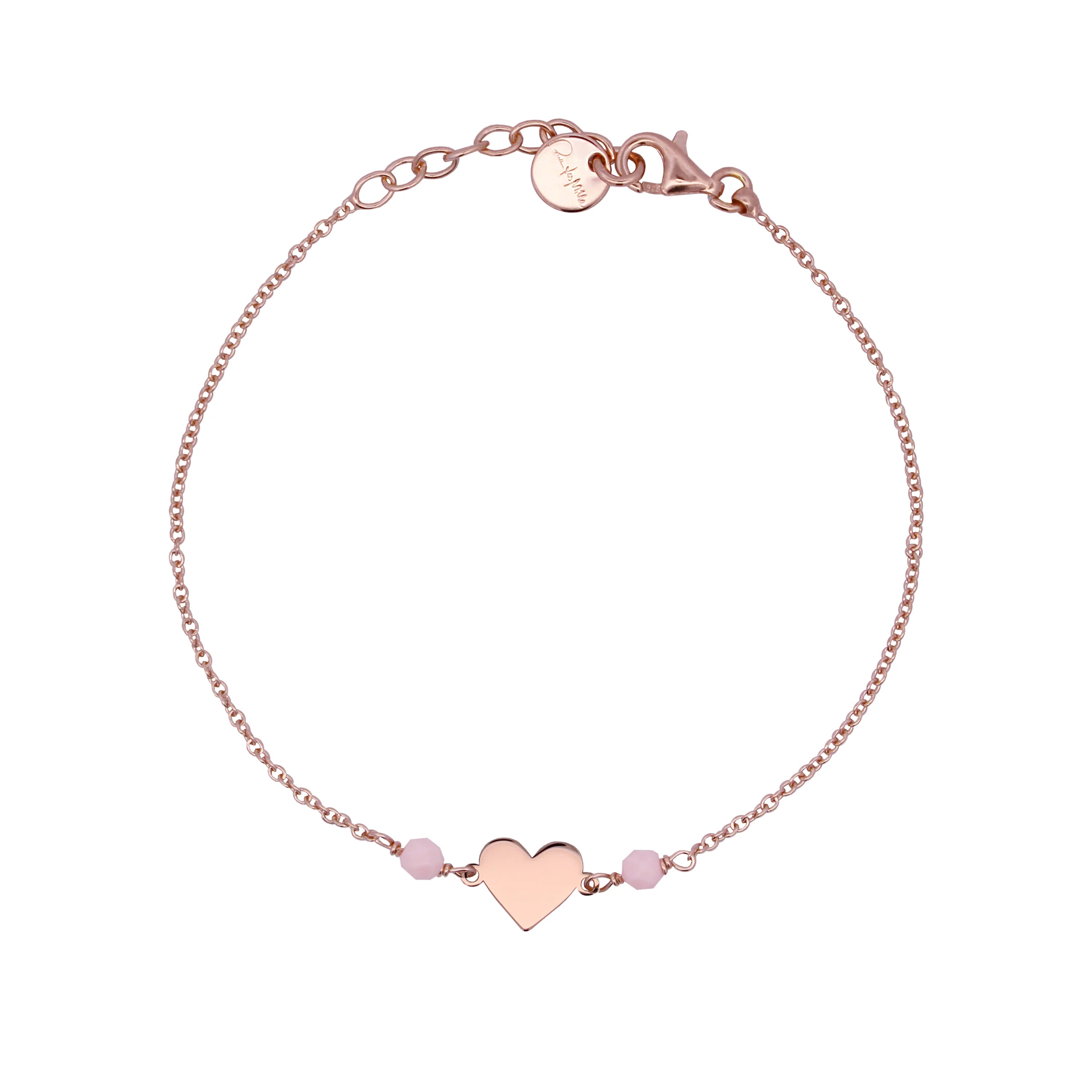 Bracciale Catenella Cuore Pietre Rosa Adulto - Io&Ro