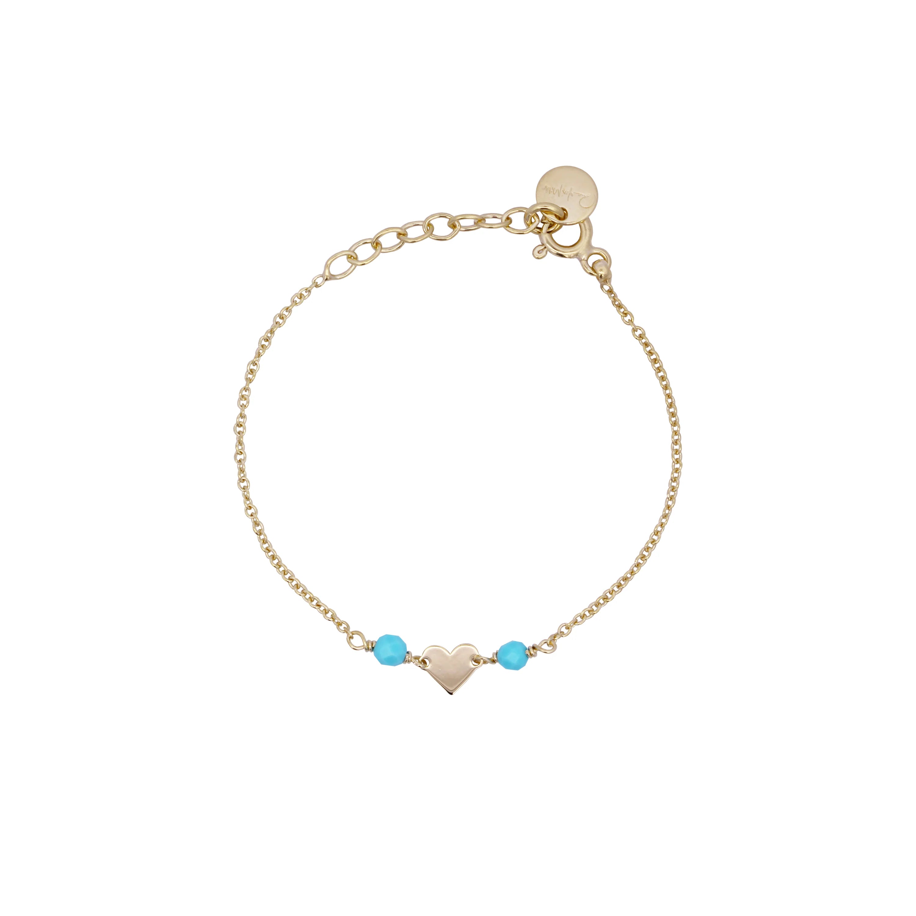 Bracciale Catenella Cuore Pietre Turchesi Bambino - Io&Ro