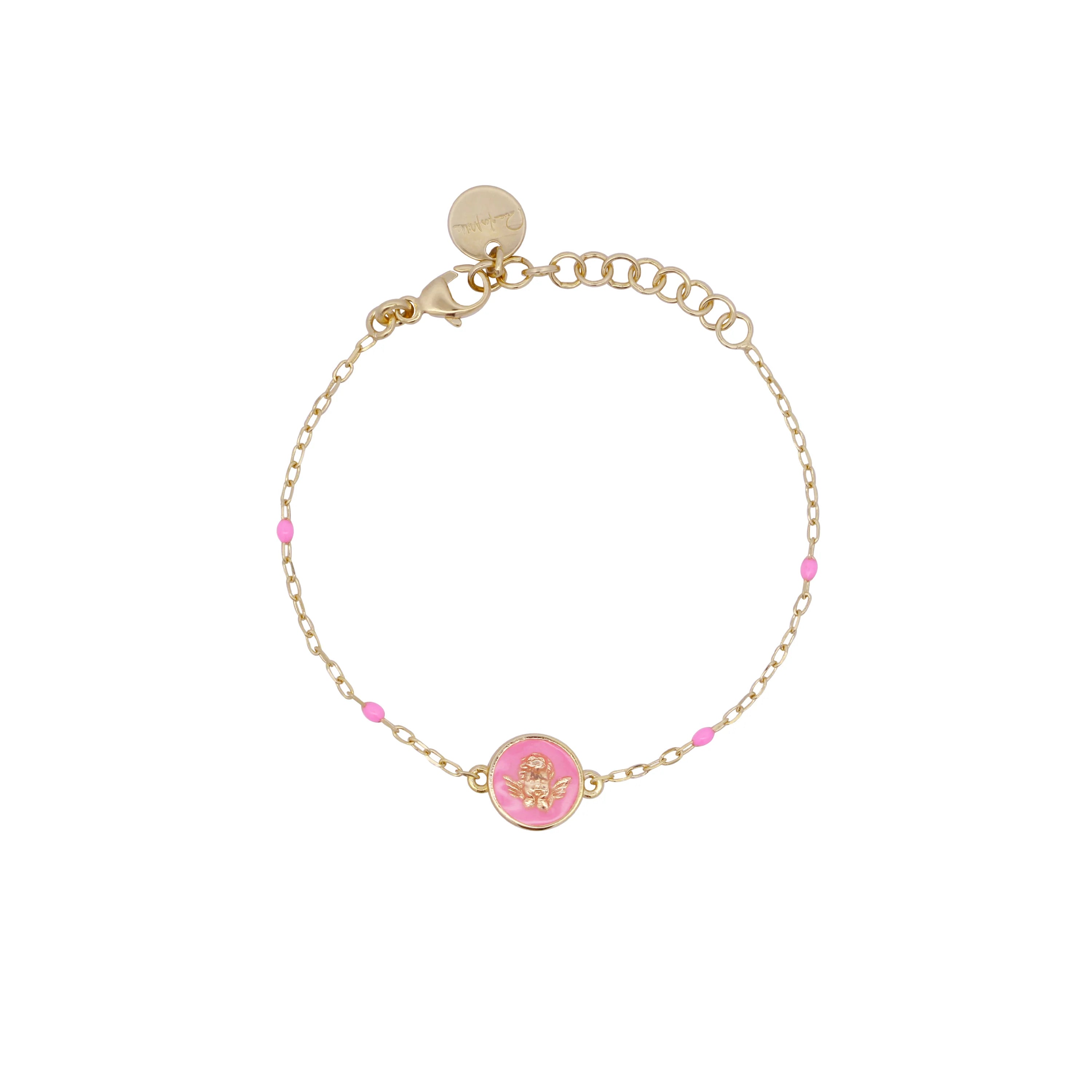 Braccialetto Angioletto Smalto Rosa Bambino - Io&Ro