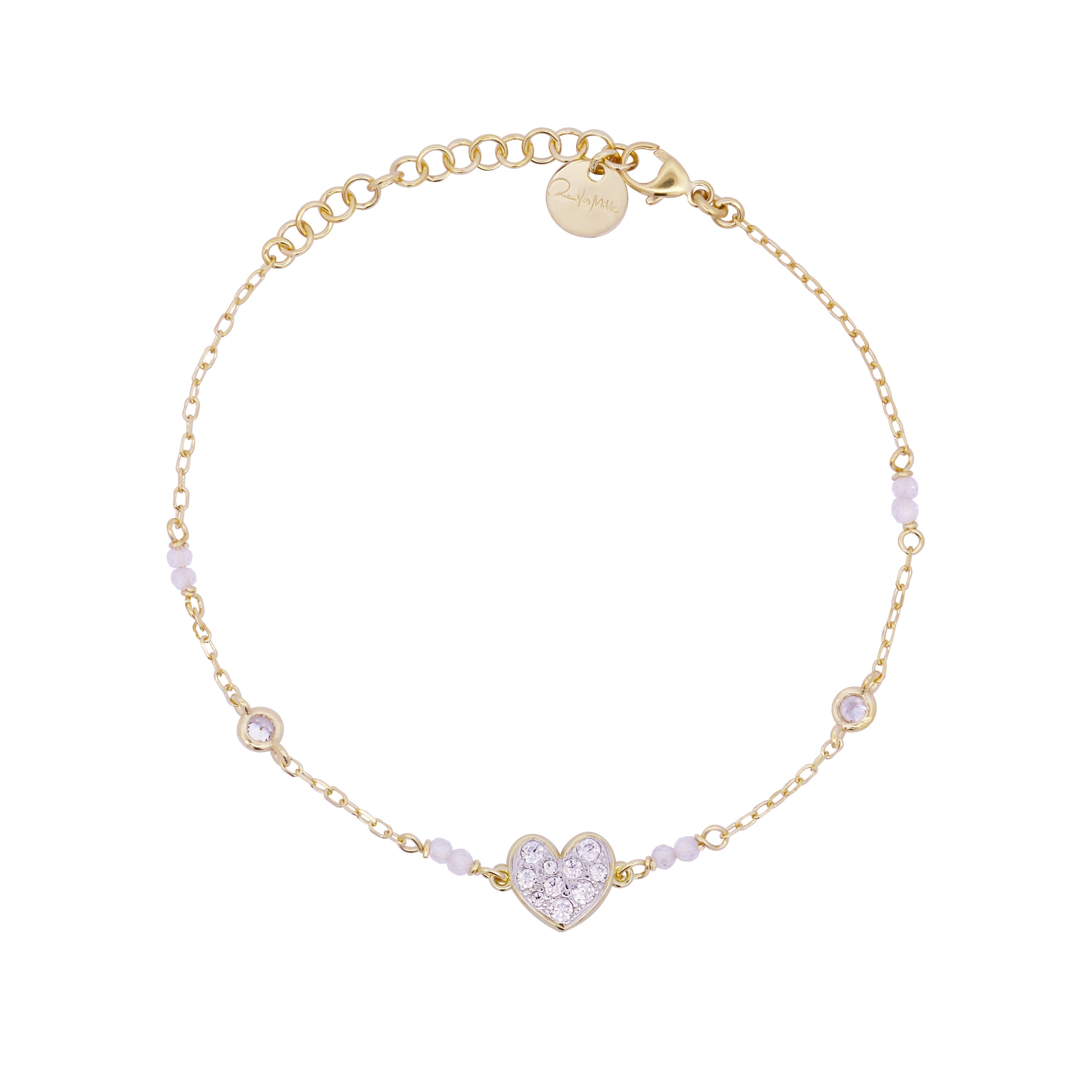 Bracciale Catena Castoni Cuore Small Pavè - Stardust Ten