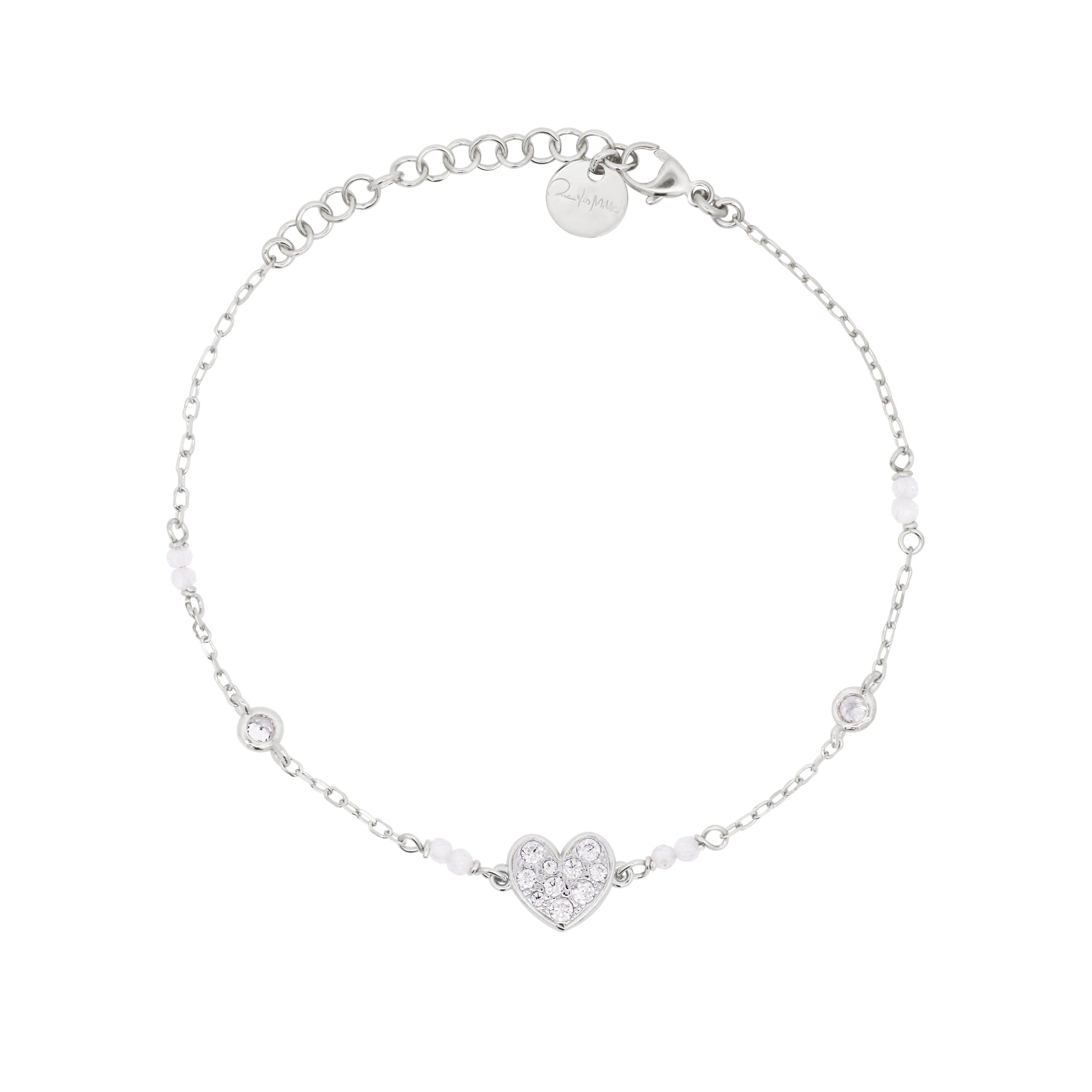 Bracciale Catena Castoni Cuore Small Pavè - Stardust Ten
