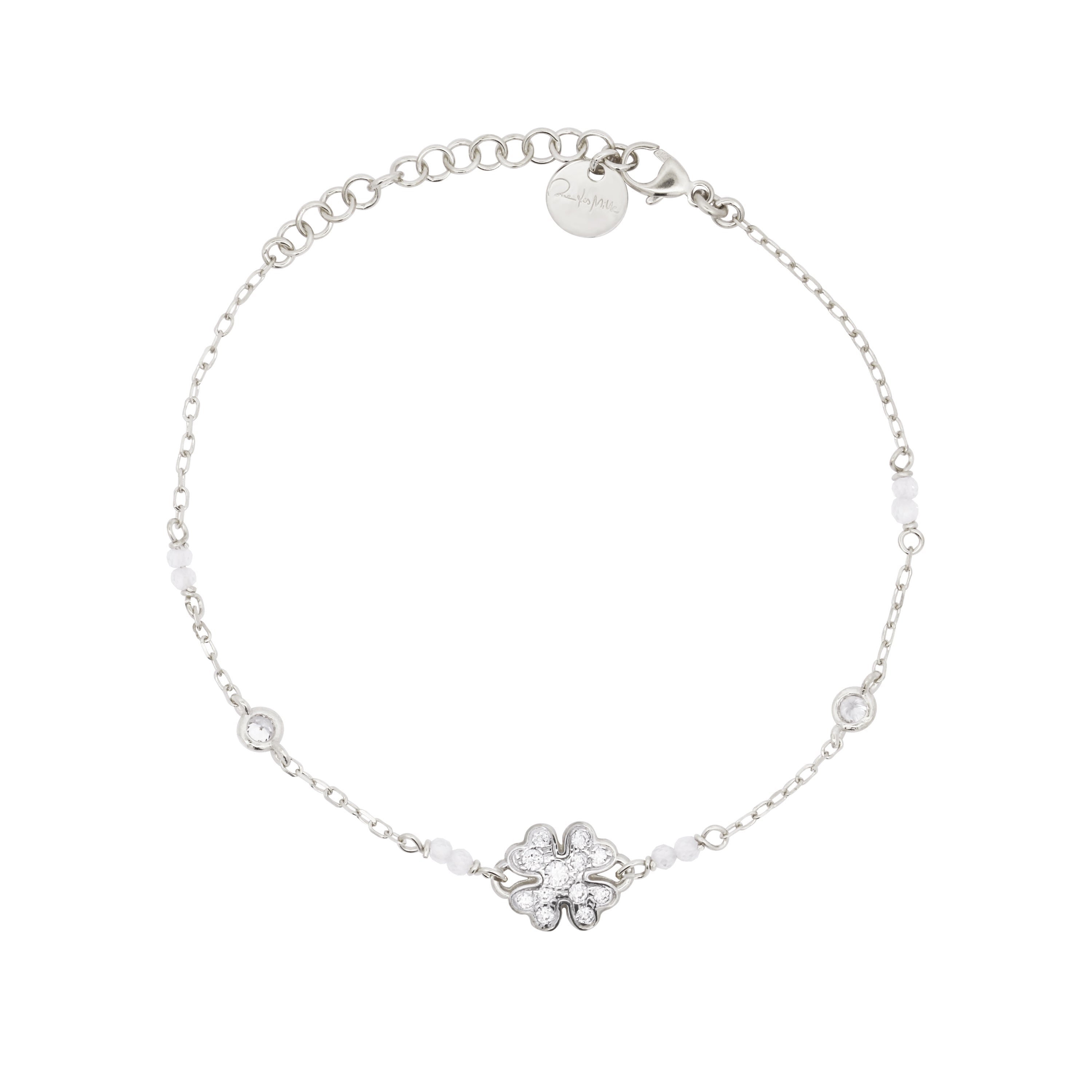 Bracciale Catena Castoni Quadrifoglio Small Pavè - Stardust Ten
