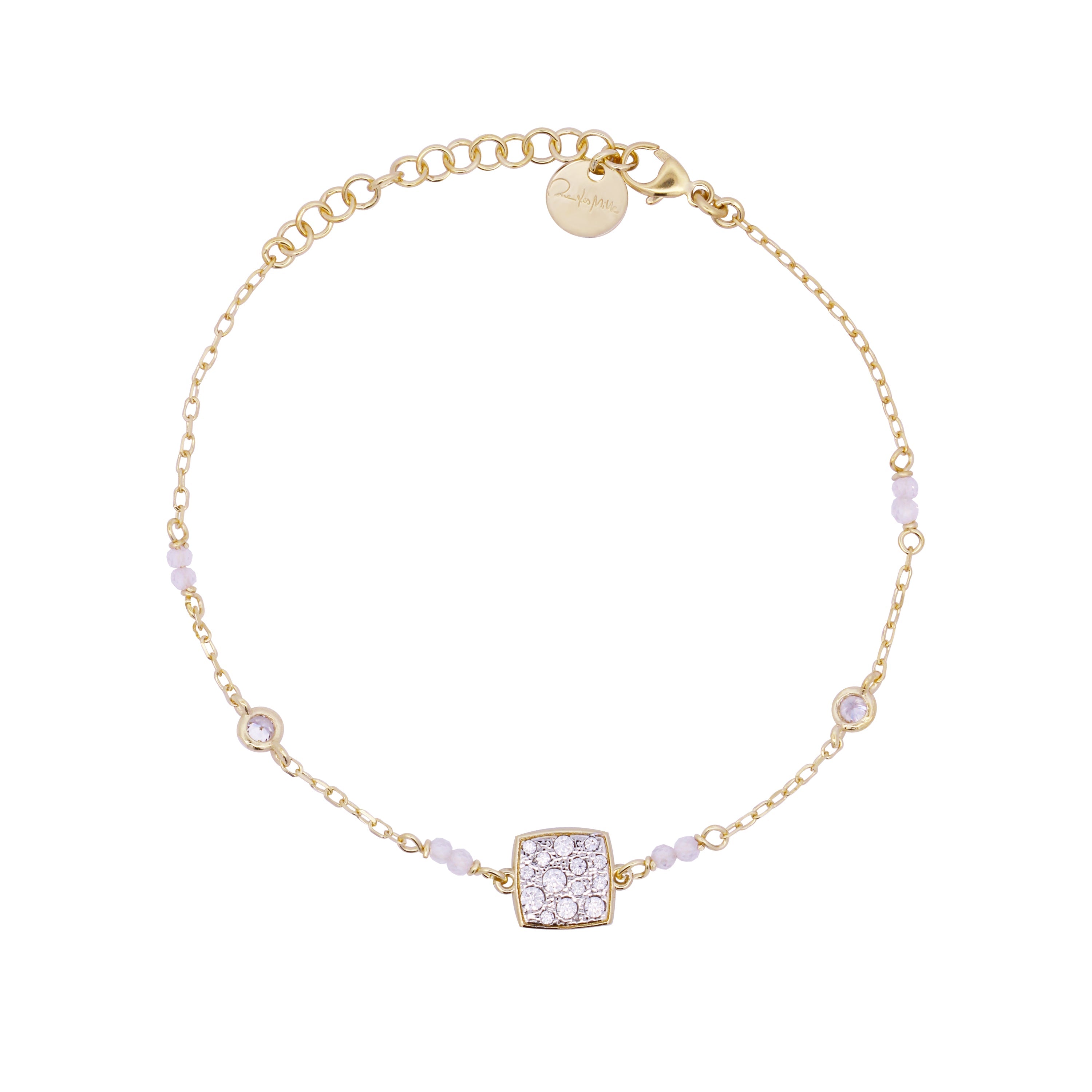 Bracciale Catena Castoni Quadrato Small Pavè - Stardust Ten