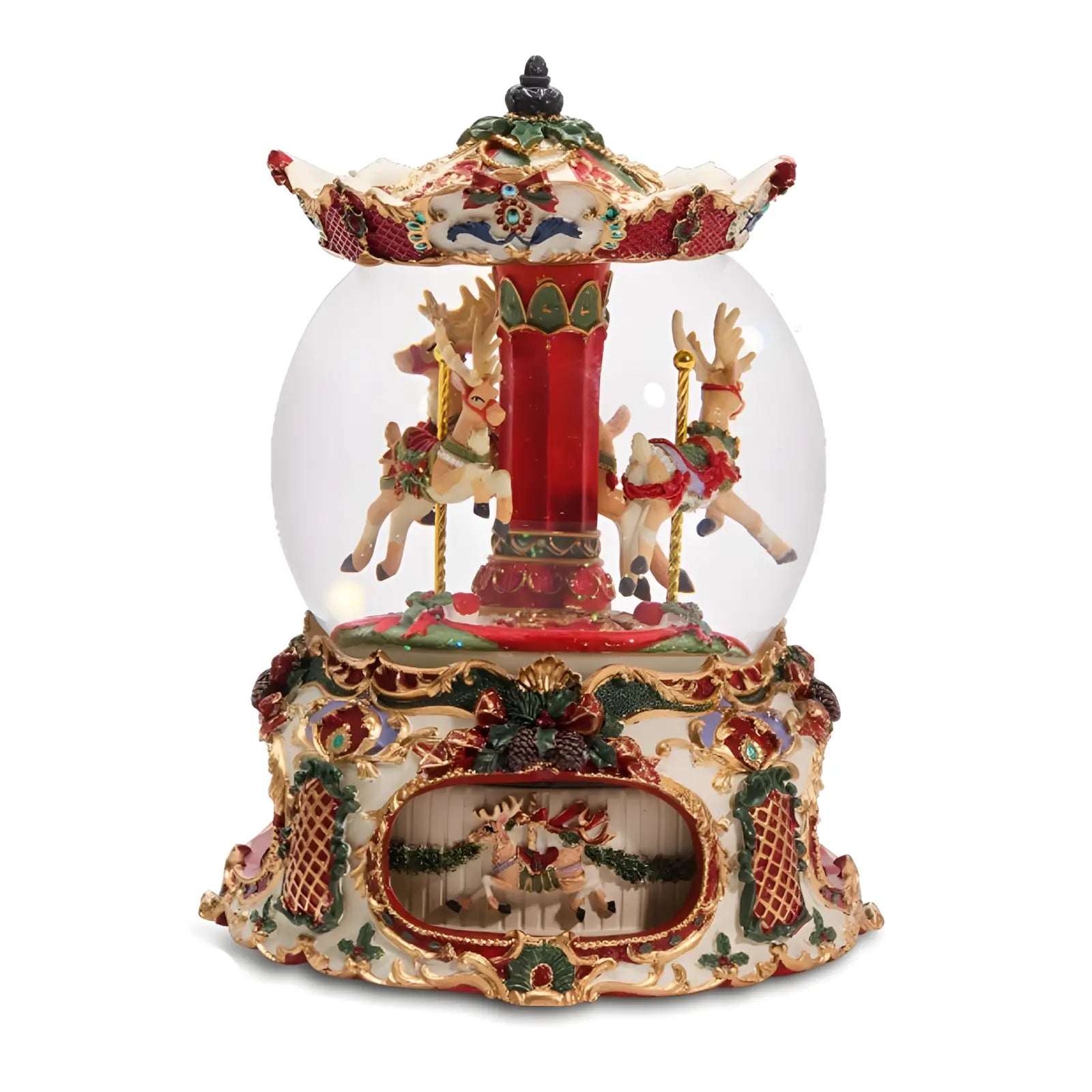 Carillon Globo con Renne - Doppio Movimento Ø18 H.25 cm - Prestige