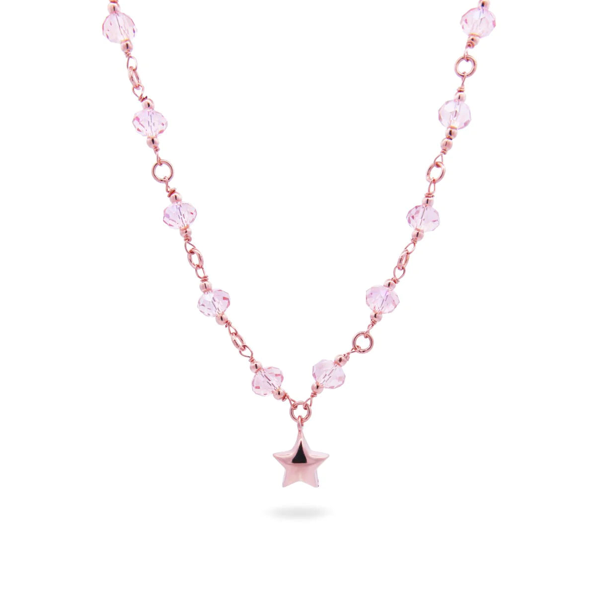 Girocollo ciondolo Stella e cristalli rosa - Crystal Rainbow