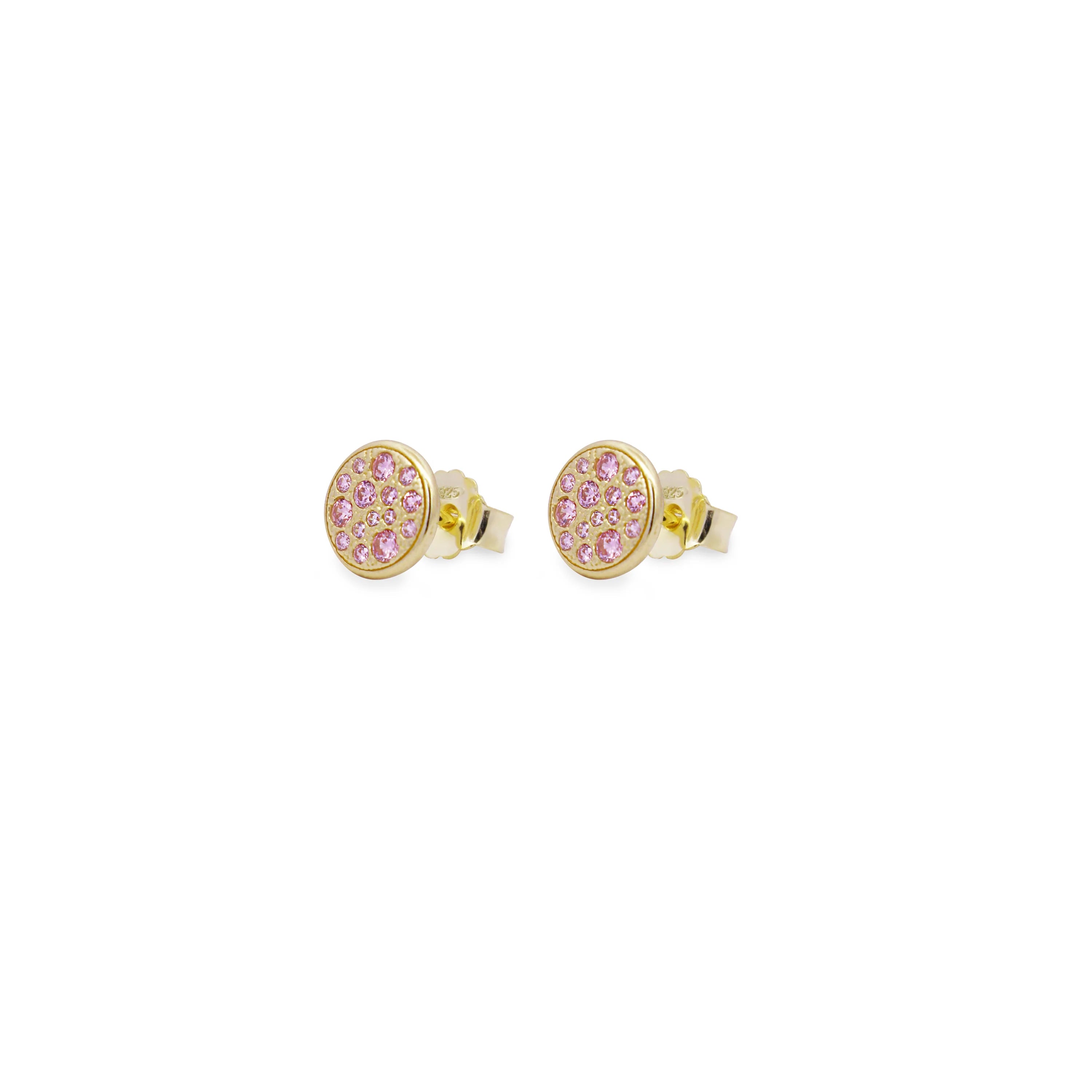 Orecchini Lobo Pavè Small Zirconi Rosa - Stardust Ten