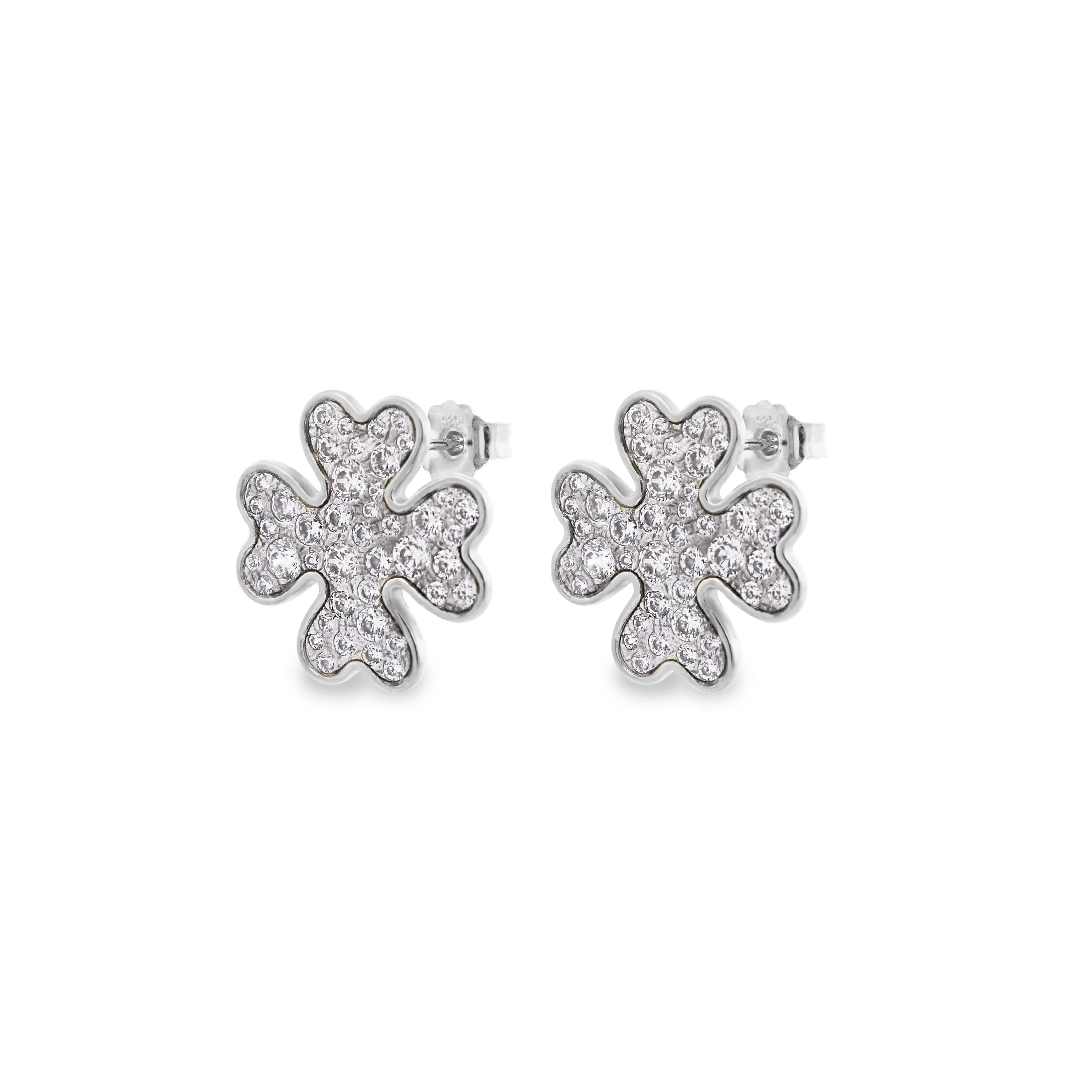 Orecchini Lobo Quadrifoglio Pavè Oversized - Stardust Ten