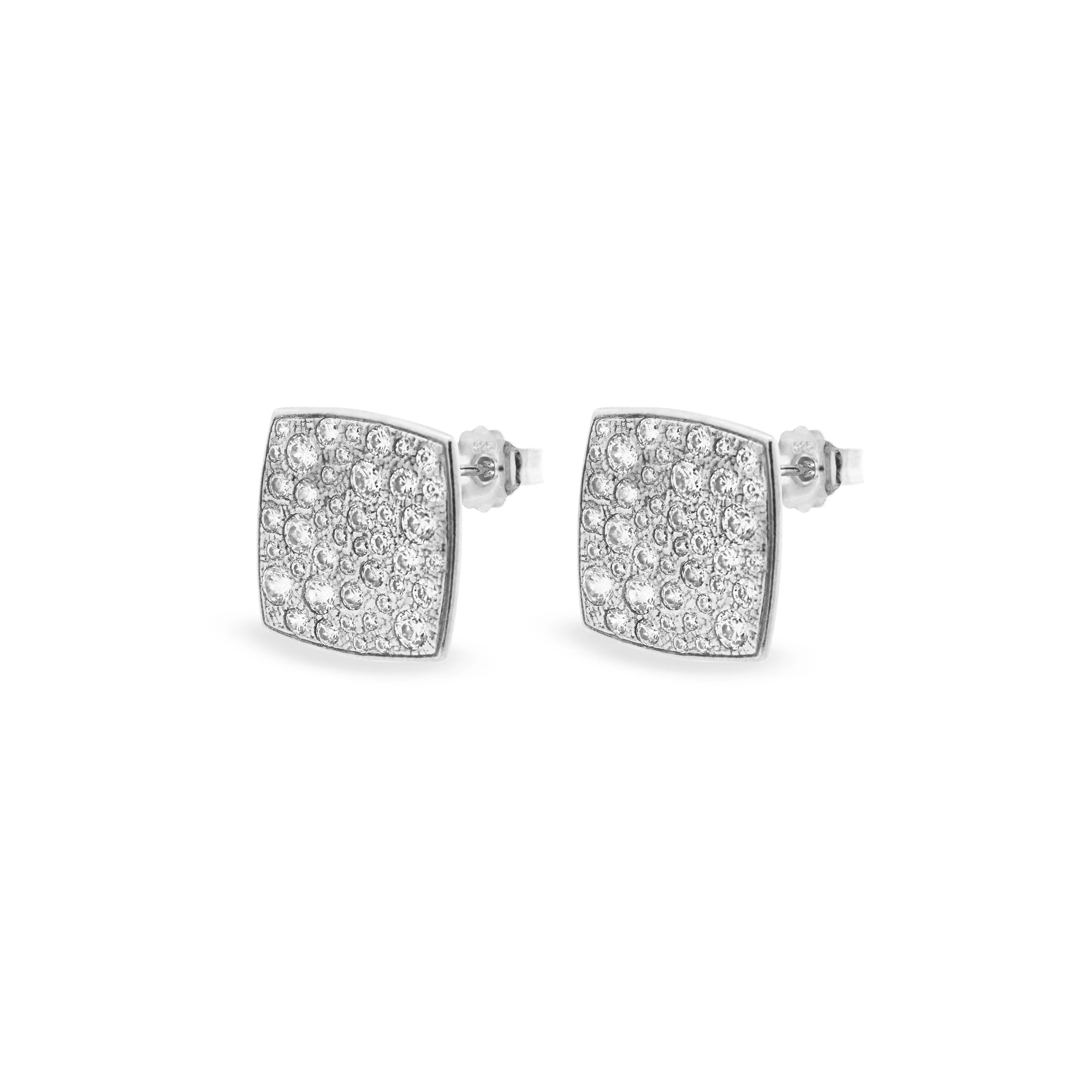 Orecchini Lobo Quadrato Pavè Oversized - Stardust Ten