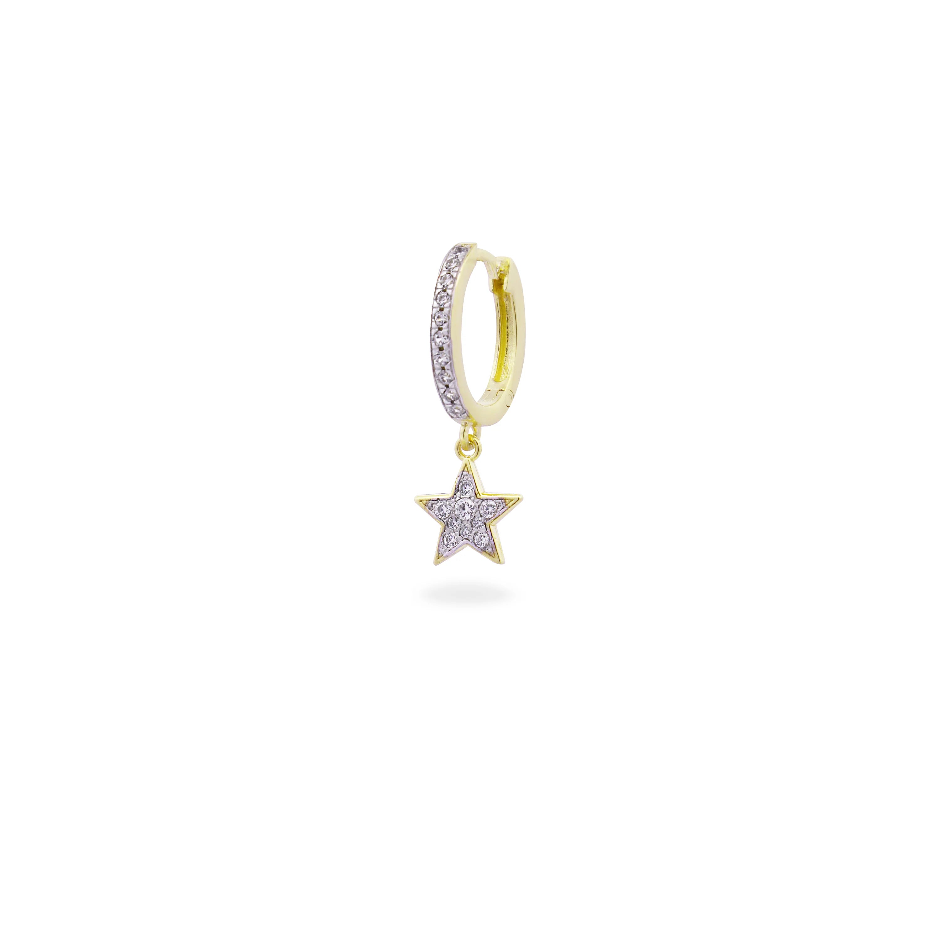 Mono-orecchino Hoop Pavè Stella Small- Stardust Ten