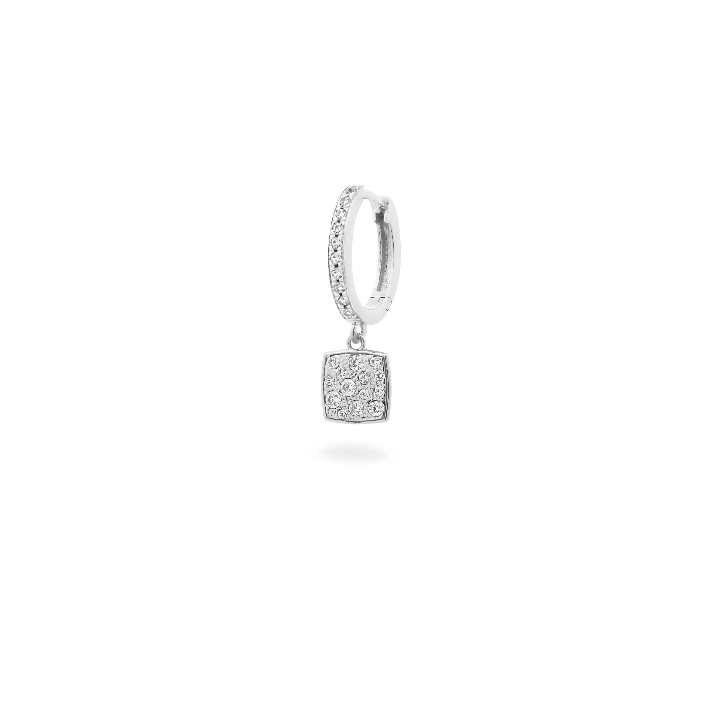 Mono-orecchino Hoop Pavè Quadrato - Stardust Ten