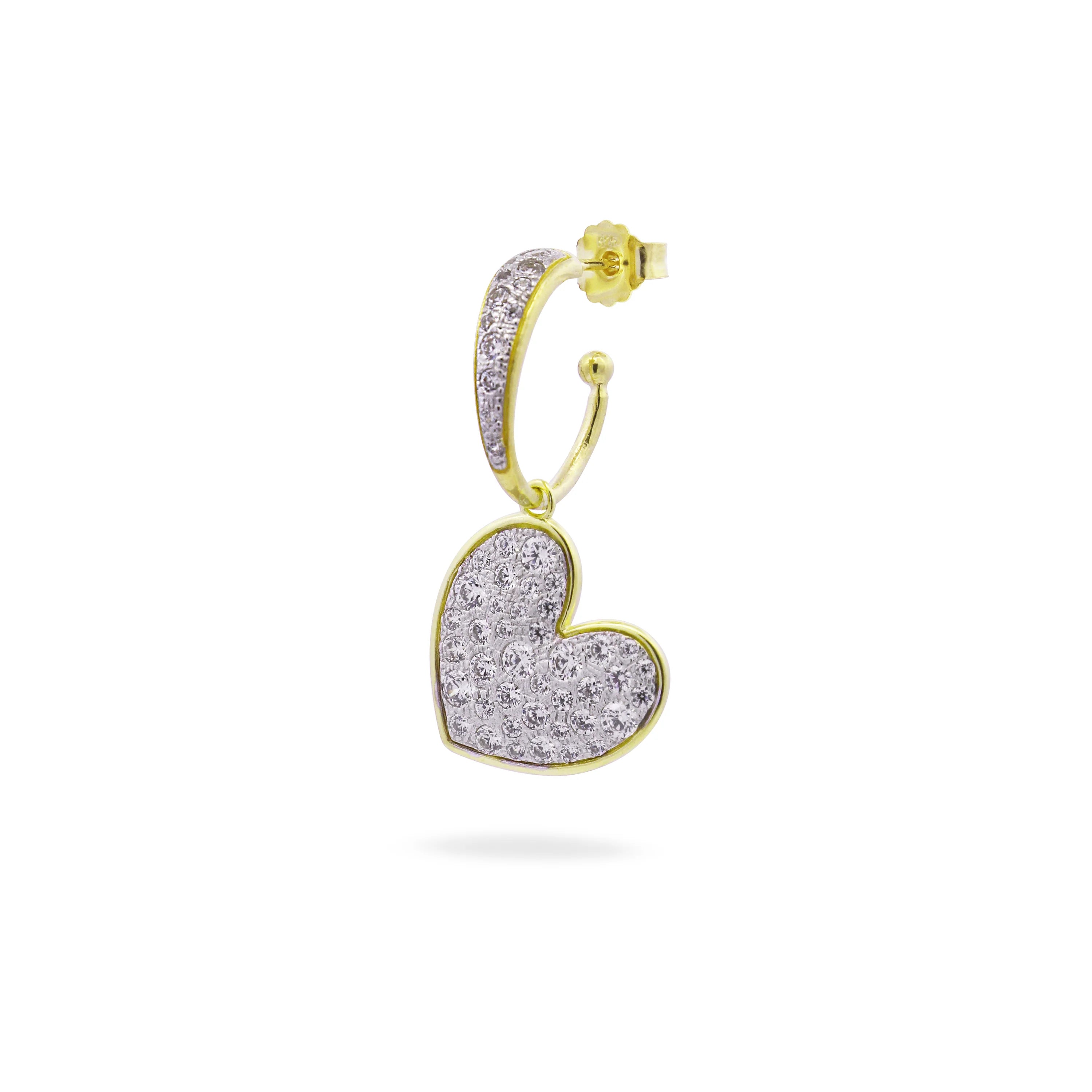Mono-orecchino Hoop Pavè Cuore Oversized - Stardust Ten