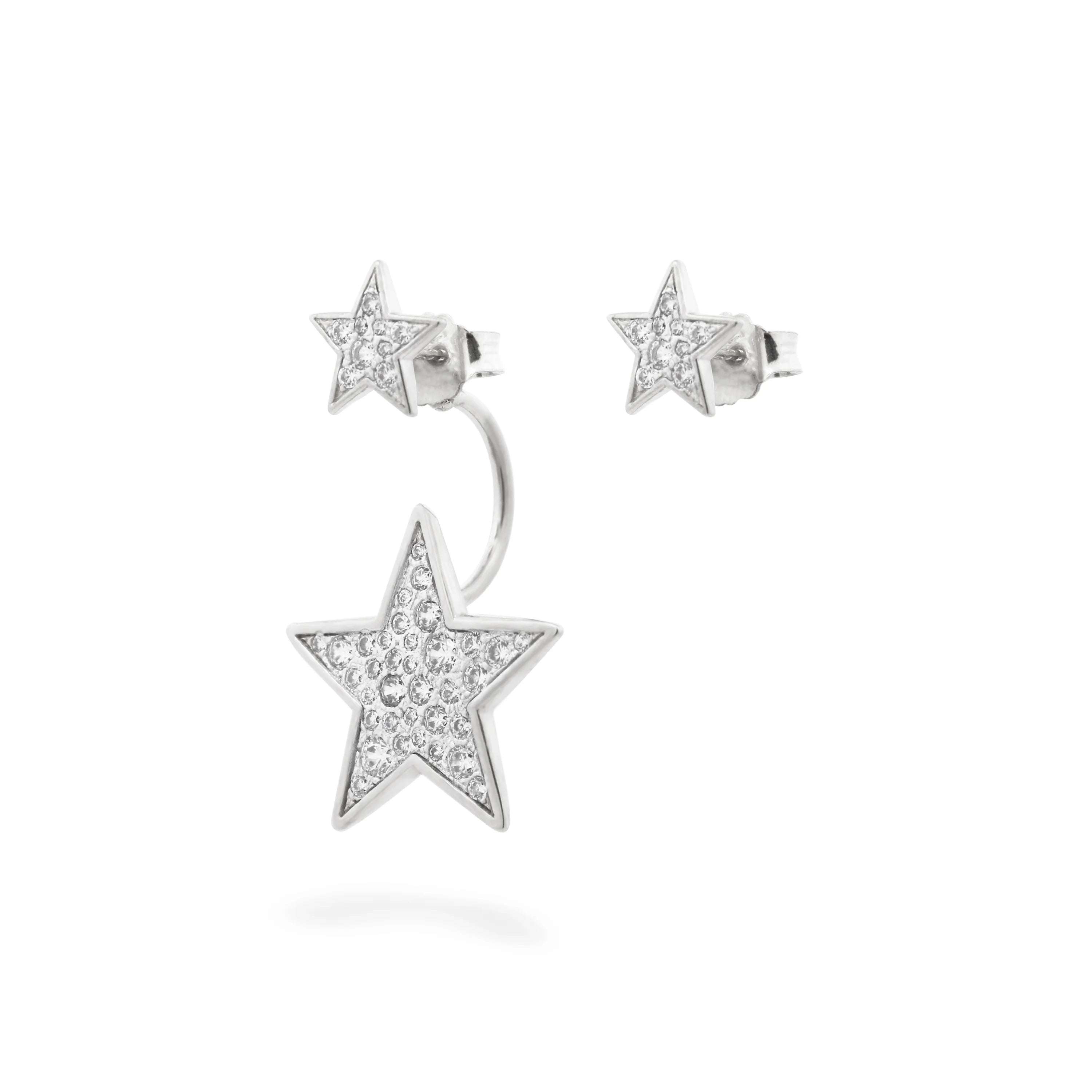 Orecchini Asimmetrici Doppia Stella - Stardust Ten