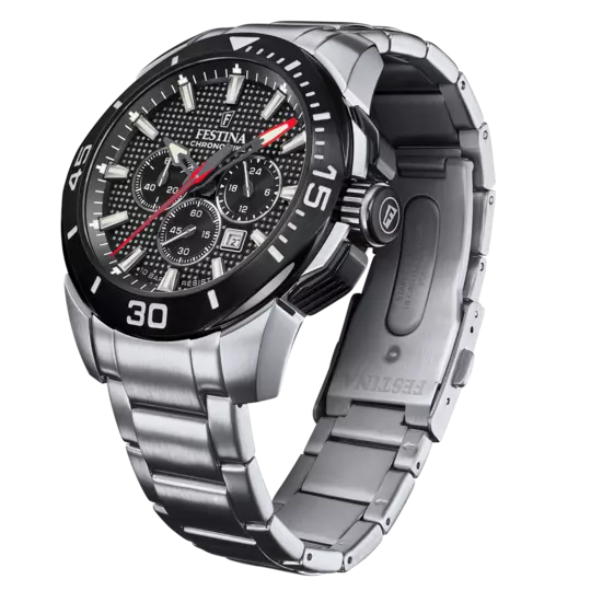 Orologio Festina Chrono Bike F20641/4 Nero Cinturino in Acciaio Inossidabile 316l, Uomo