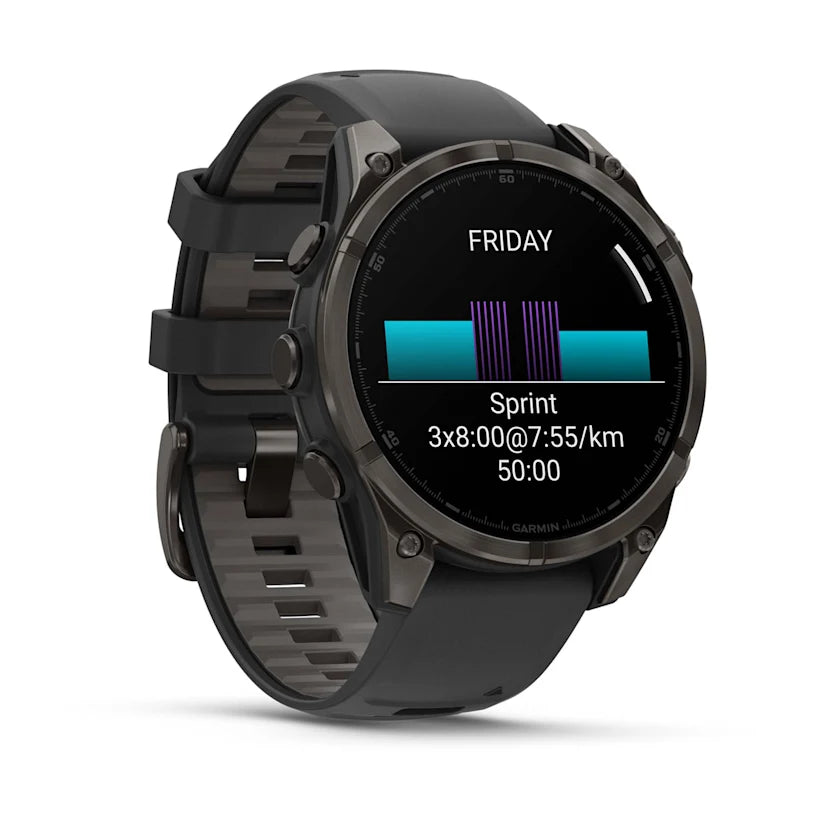 fēnix® 8 - 47 mm, AMOLED - Sapphire, Titanio, Carbon Gray DLC & Black