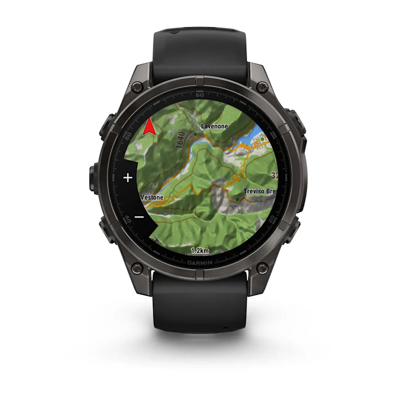 fēnix® 8 - 47 mm, AMOLED - Sapphire, Titanio, Carbon Gray DLC & Black