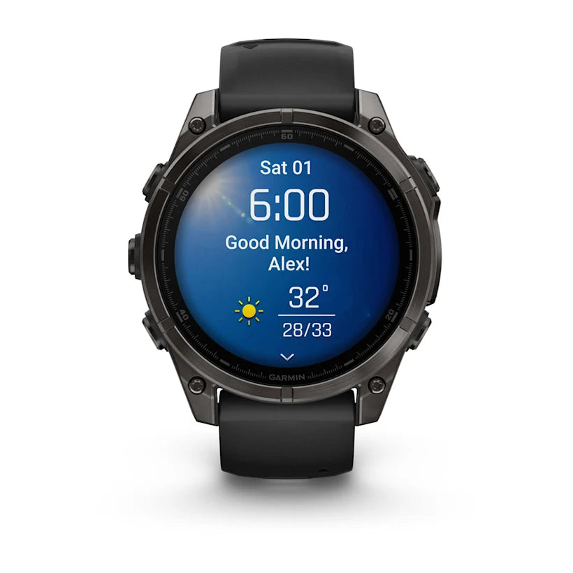 fēnix® 8 - 47 mm, AMOLED - Sapphire, Titanio, Carbon Gray DLC & Black