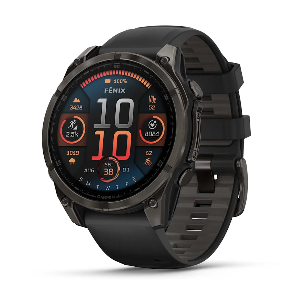 fēnix® 8 - 47 mm, AMOLED - Sapphire, Titanio, Carbon Gray DLC & Black