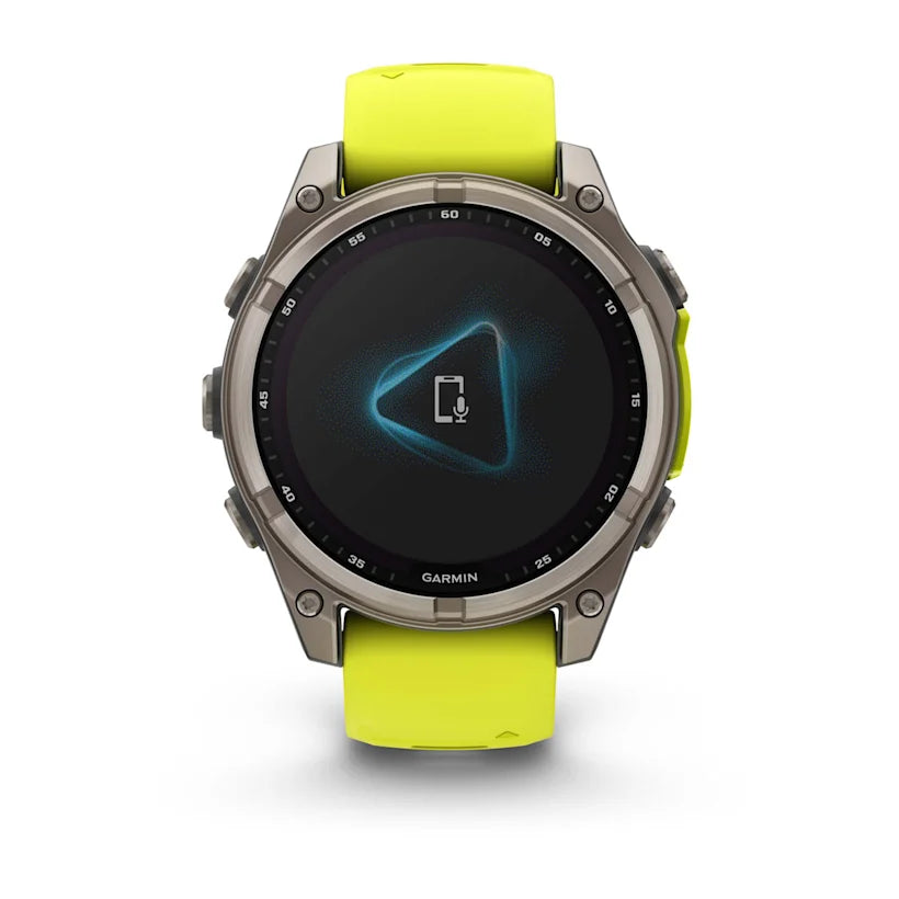 fēnix® 8 - 47 mm, Solar, Sapphire - Sapphire, Titanium con cinturino Amp yellow/graphite in silicone