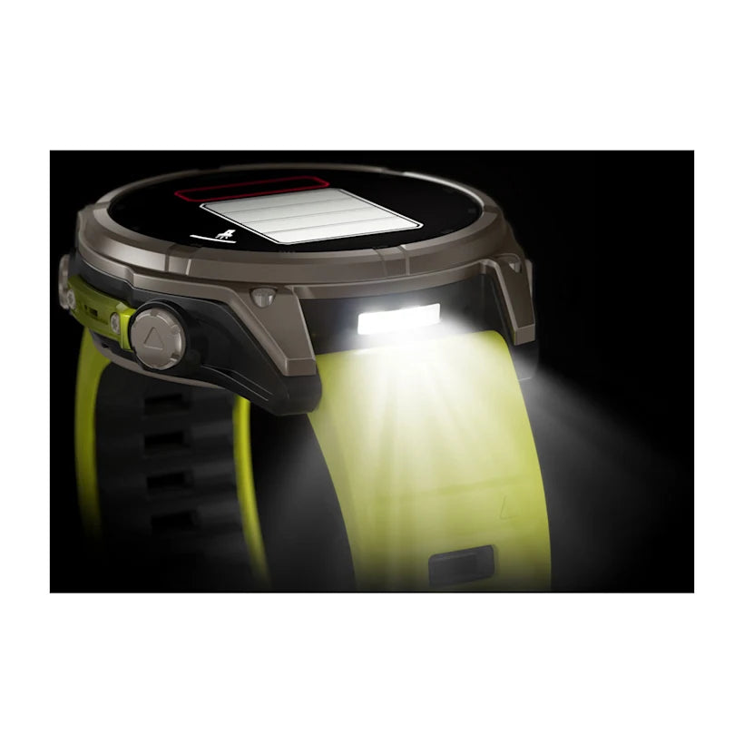 fēnix® 8 - 47 mm, Solar, Sapphire - Sapphire, Titanium con cinturino Amp yellow/graphite in silicone