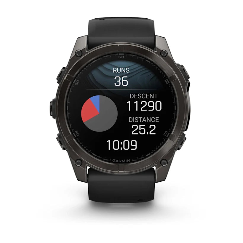 fēnix® 8 - 51 mm, AMOLED - Sapphire, Carbon Grey DLC con cinturino in silicone Black/pebble grey