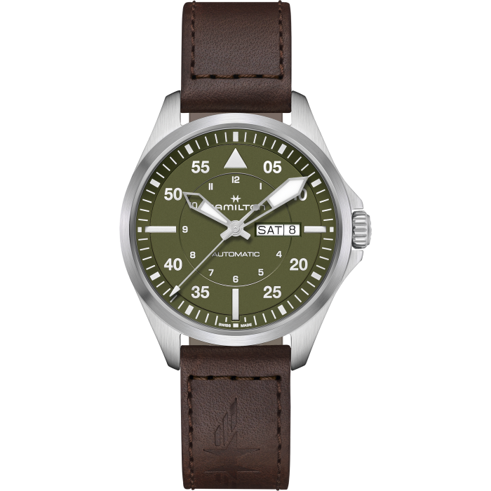Khaki Aviation Pilot Day Date Auto - H64635560