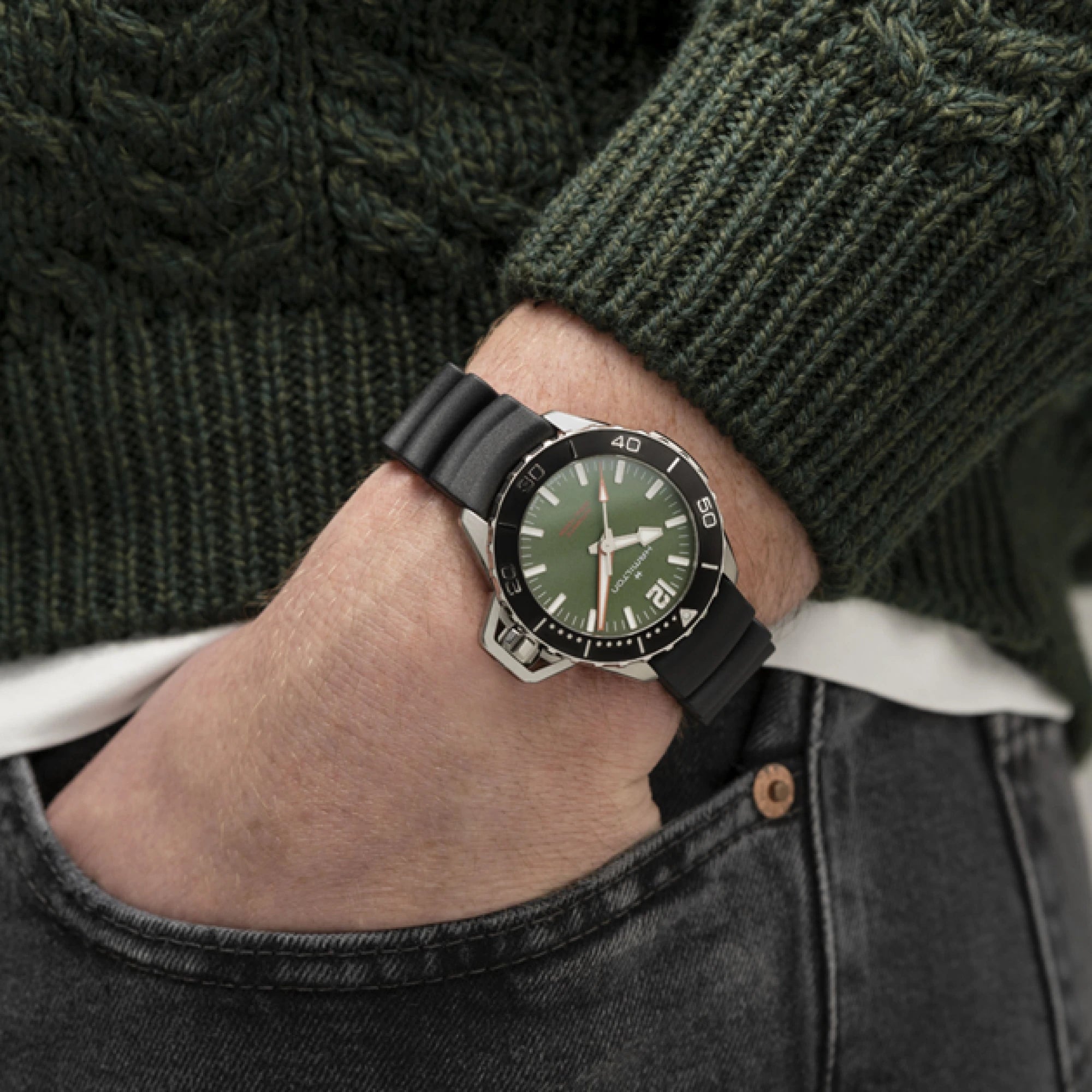 Khaki Navy Frogman Auto - Carica automatica - 41mm - H77455360