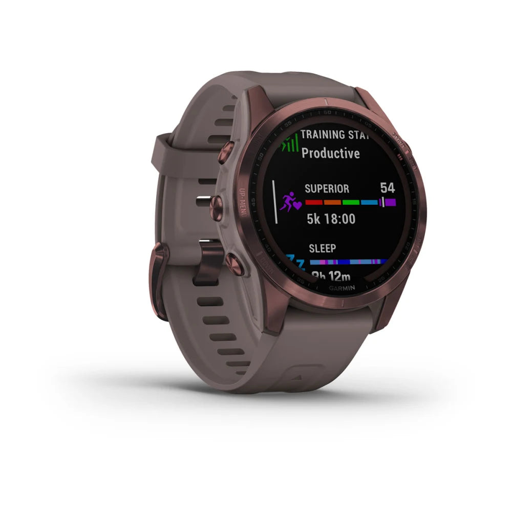 fēnix® 7S - 42mm - Sapphire Solar Edition Titanium Dark Bronze con cinturino Shale Grey