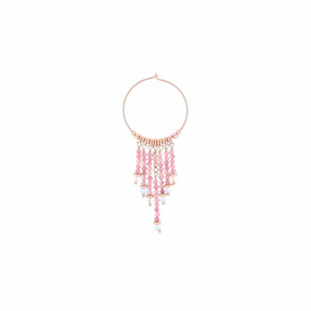 Orecchino Dèco Rosa a Cerchio