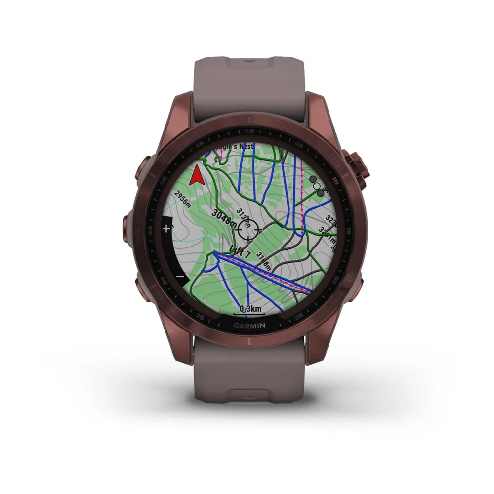 fēnix® 7S - 42mm - Sapphire Solar Edition Titanium Dark Bronze con cinturino Shale Grey