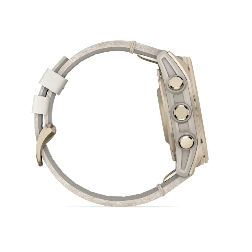 fēnix® 8 - 43 mm, AMOLED - Sapphire, Soft gold con cinturino Limestone