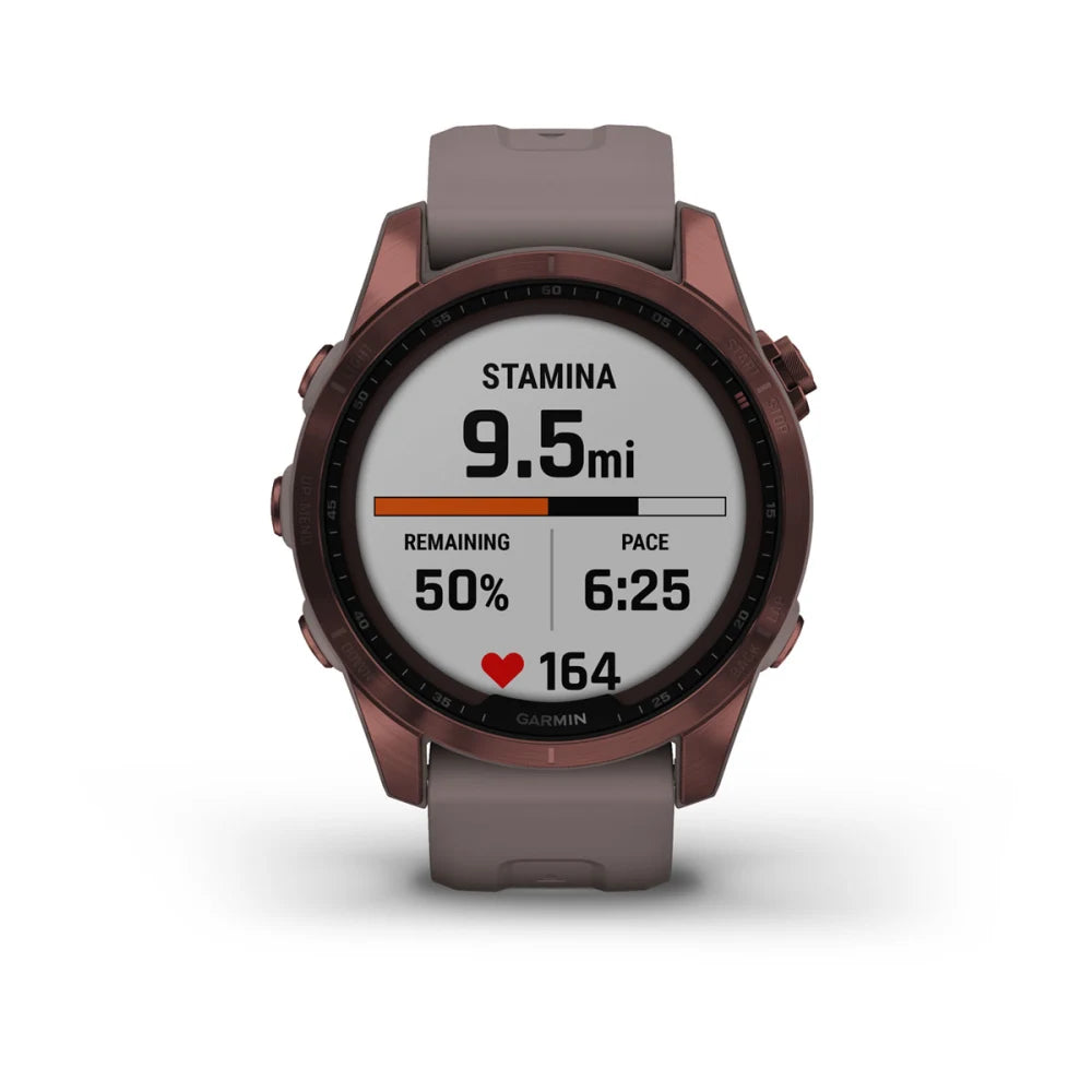 fēnix® 7S - 42mm - Sapphire Solar Edition Titanium Dark Bronze con cinturino Shale Grey