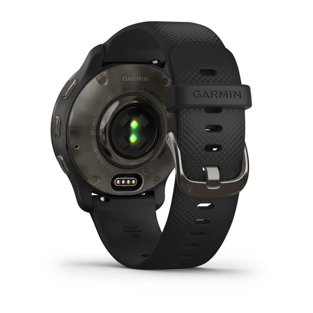 Venu® 2 Plus Lunetta Slate Stainless Steel con cassa Black e cinturino in silicone Black