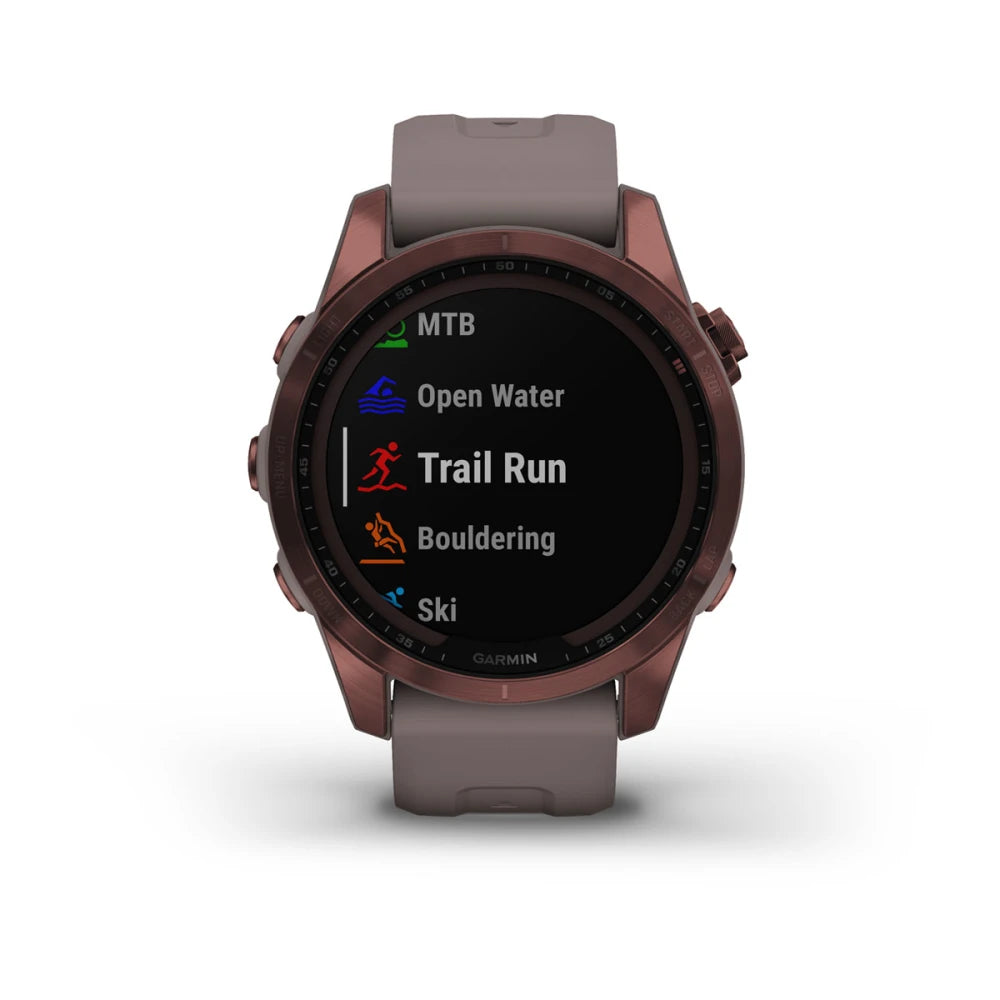 fēnix® 7S - 42mm - Sapphire Solar Edition Titanium Dark Bronze con cinturino Shale Grey