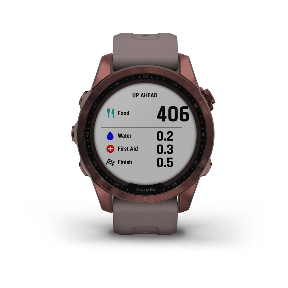 fēnix® 7S - 42mm - Sapphire Solar Edition Titanium Dark Bronze con cinturino Shale Grey