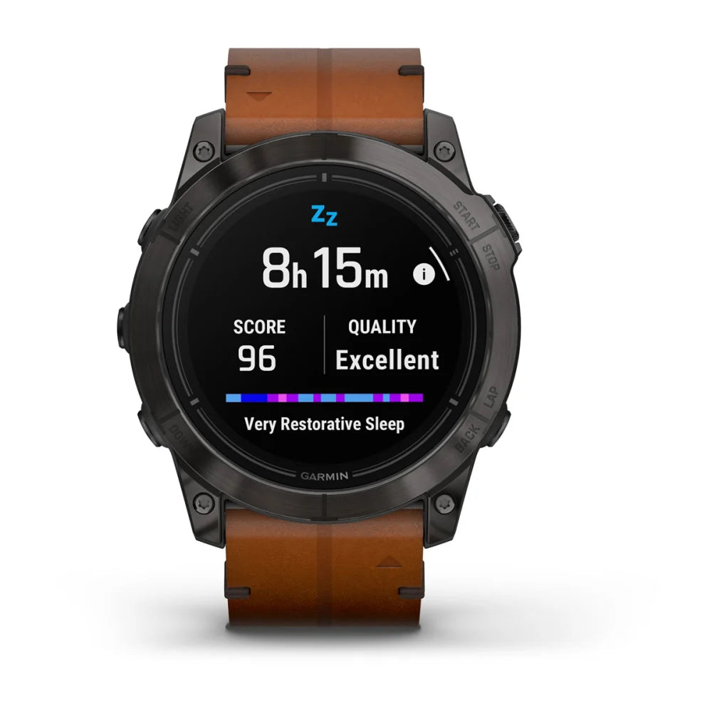 epix™ Pro (Gen 2) - Sapphire Edition - 51 mm - Carbon Gray DLC Titanium con cinturino Chestnut Leather