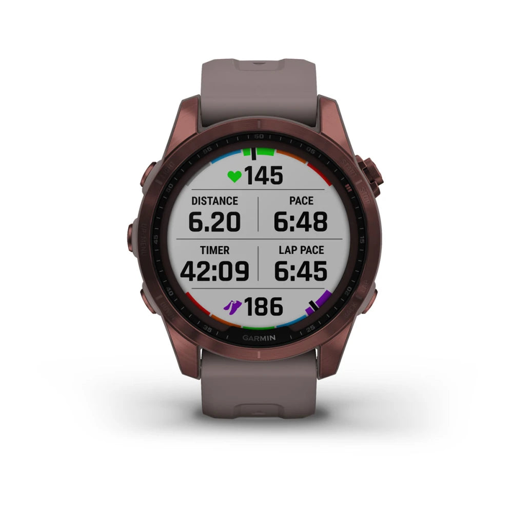 fēnix® 7S - 42mm - Sapphire Solar Edition Titanium Dark Bronze con cinturino Shale Grey