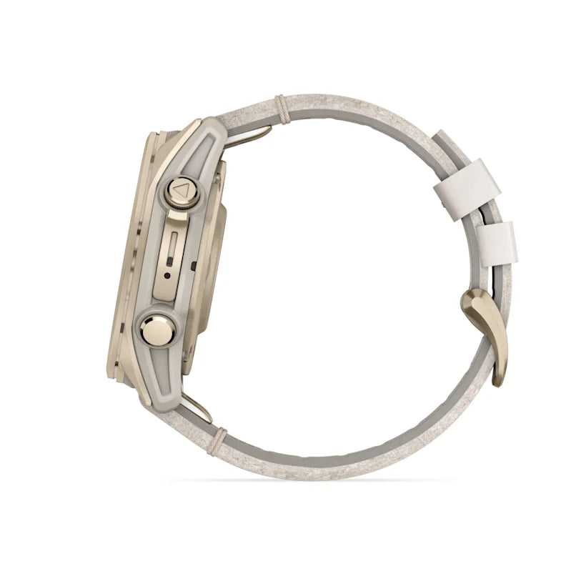 fēnix® 8 - 43 mm, AMOLED - Sapphire, Soft gold con cinturino Limestone