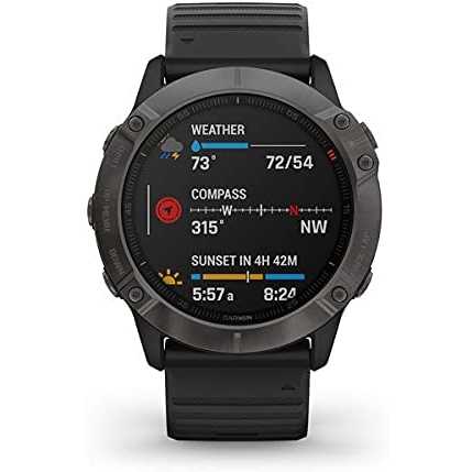 Garmin Fenix 6X Sapphire DLC Nero/Grigio, regular