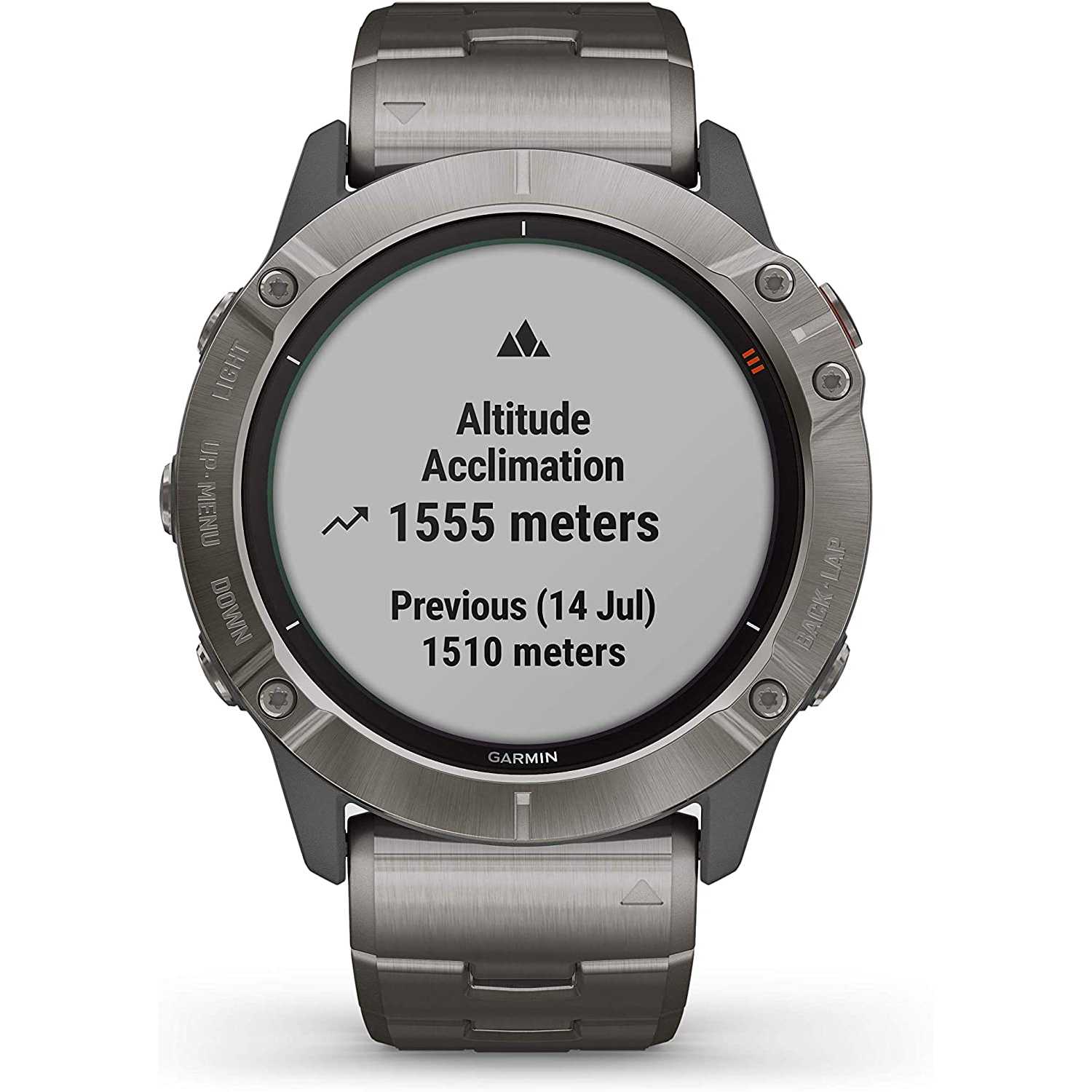 fēnix 6X – Pro Solar Edition PRO Solar, Lunetta Titanium cassa Powder Gray con bracciale Titanium