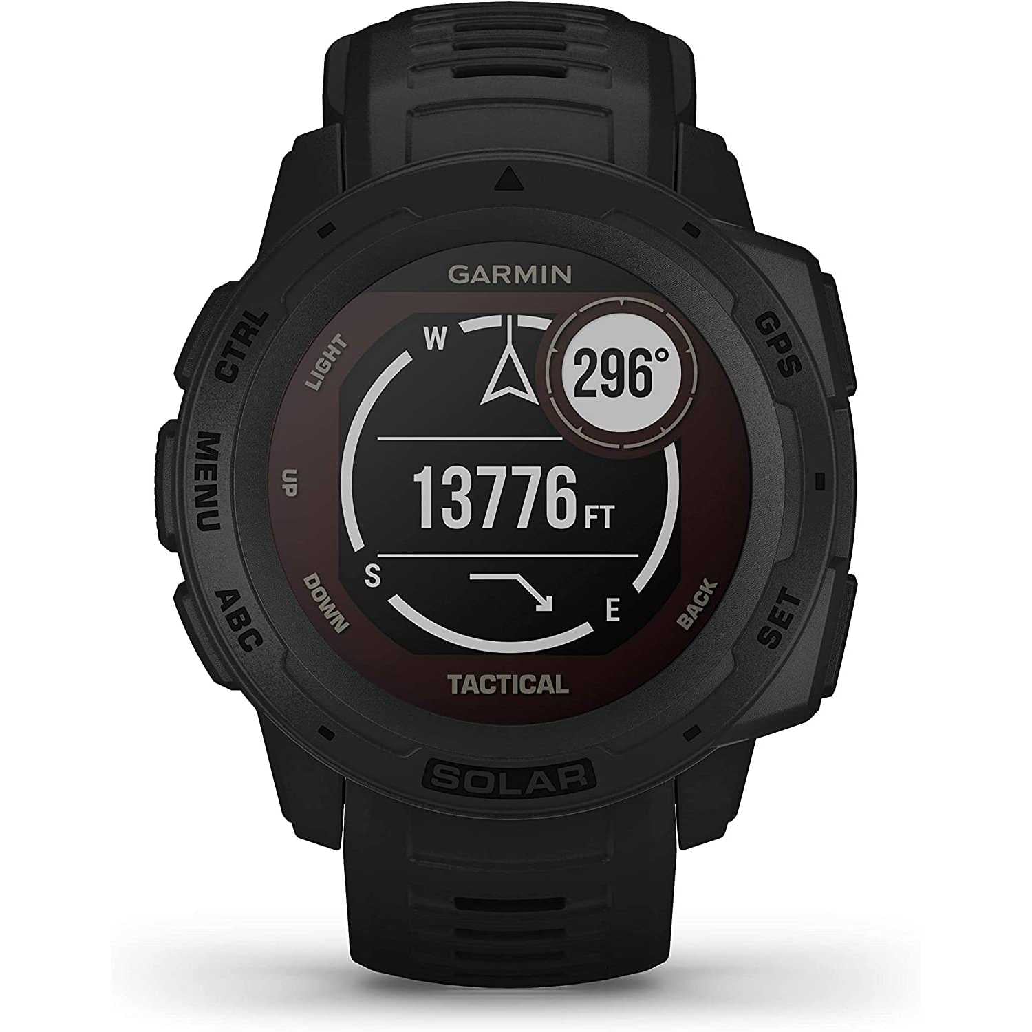 Garmin Instinct Solar Tactical- Smartwatch Gps Ultra-Resistente con Ricarica Solare, Cardio, App Multisport e Funzioni Tattiche, Nero Nero Instinct Tactical