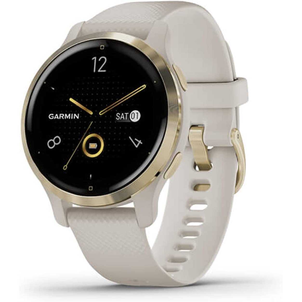 Garmin Venu 2S - Smartwatch per donna, Display AMOLED, 40mm, GPS, Cardio, SpO2, Workout HIIT, Garmin Coach, Garmin Pay, Musica (Gold & Light Sand) Gold & Light Sand 40 mm