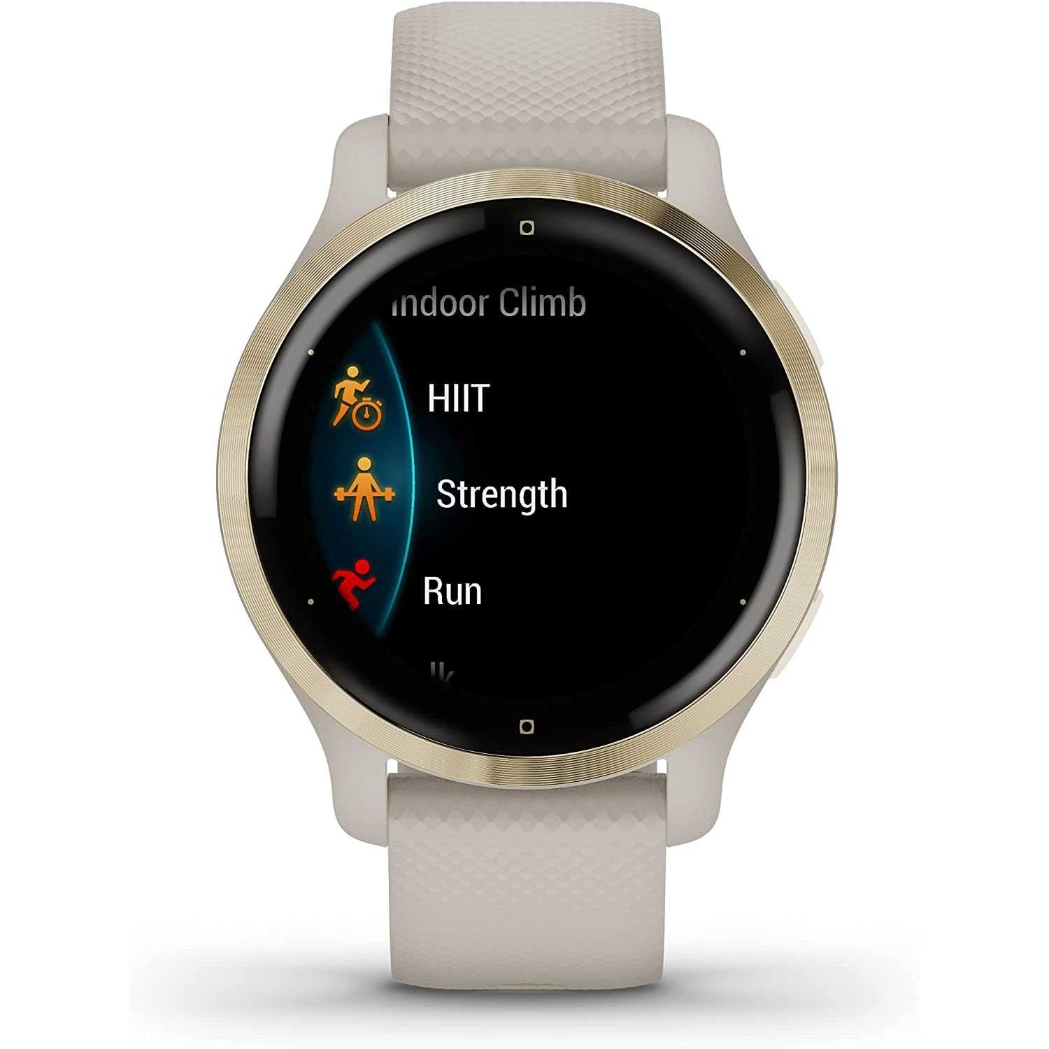 Garmin Venu 2S - Smartwatch per donna, Display AMOLED, 40mm, GPS, Cardio, SpO2, Workout HIIT, Garmin Coach, Garmin Pay, Musica (Gold & Light Sand) Gold & Light Sand 40 mm