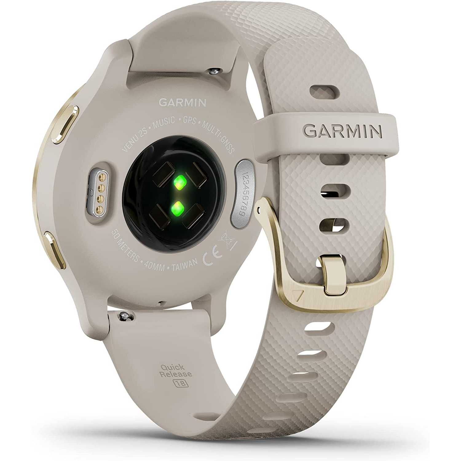 Garmin Venu 2S - Smartwatch per donna, Display AMOLED, 40mm, GPS, Cardio, SpO2, Workout HIIT, Garmin Coach, Garmin Pay, Musica (Gold & Light Sand) Gold & Light Sand 40 mm