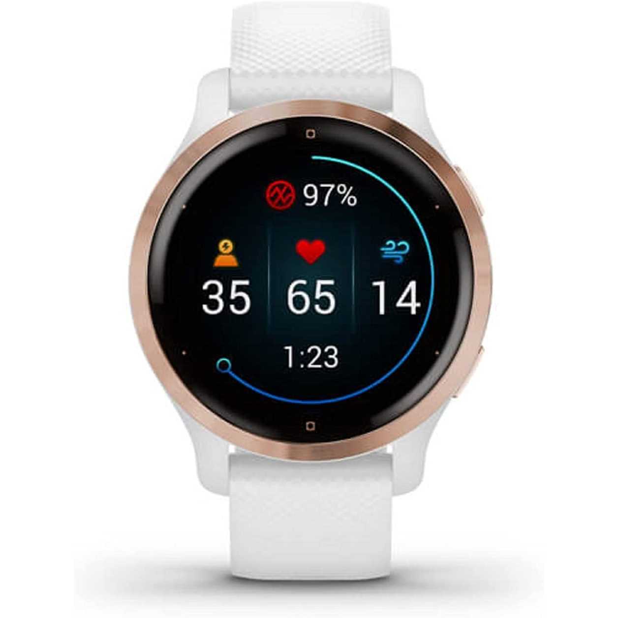 Garmin Venu 2S - Smartwatch per donna, Display AMOLED, 40mm, GPS, Cardio, SpO2, Workout HIIT, Garmin Coach, Garmin Pay, Musica (Rosegold & White) Rosegold & White 40 mm